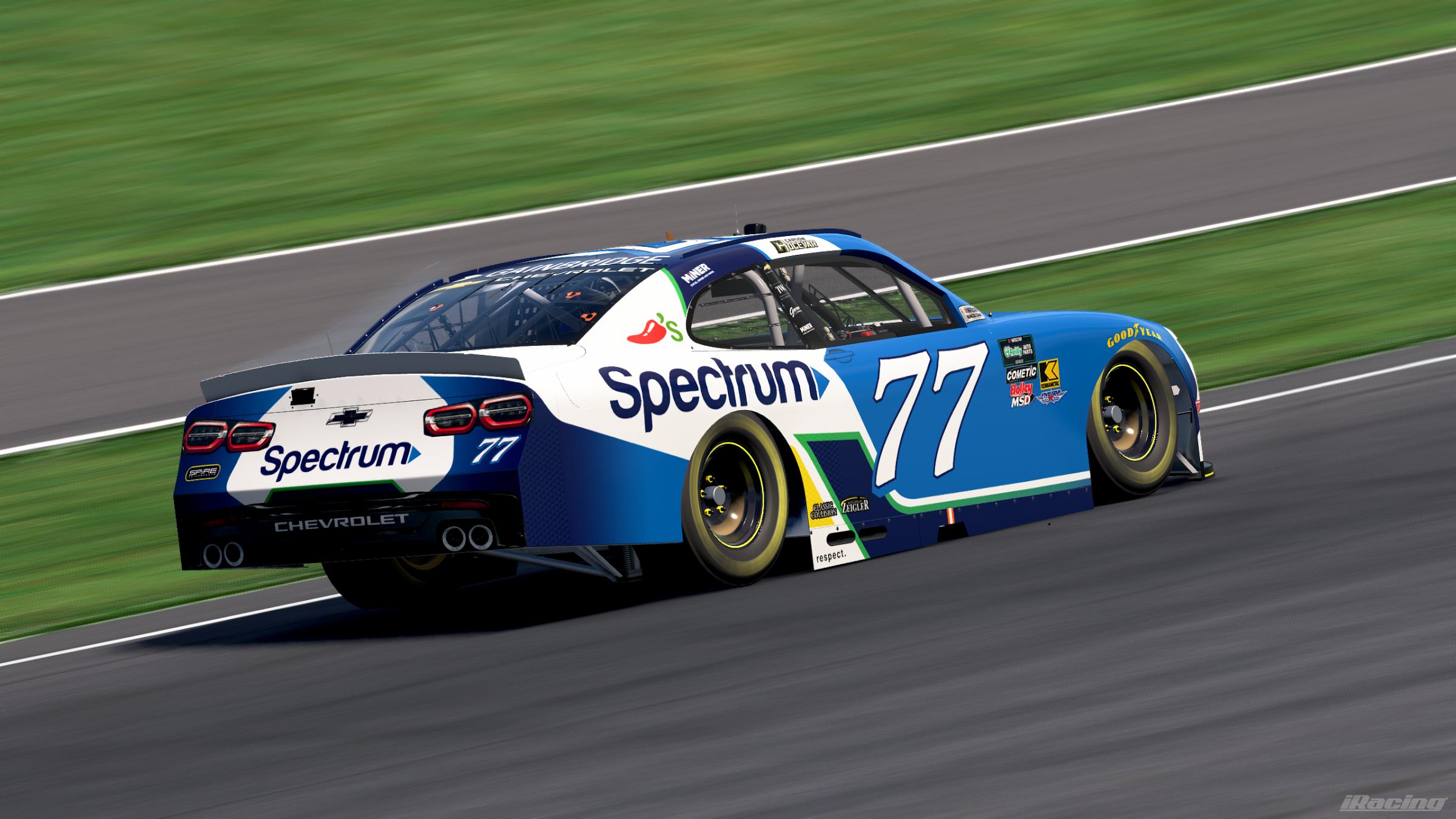 Preview of (Sim-stamped) Carson Hocevar Spectrum Chilis OReilly Series Fictional Spire Motorsports Chevrolet by Lucas Hoitsma