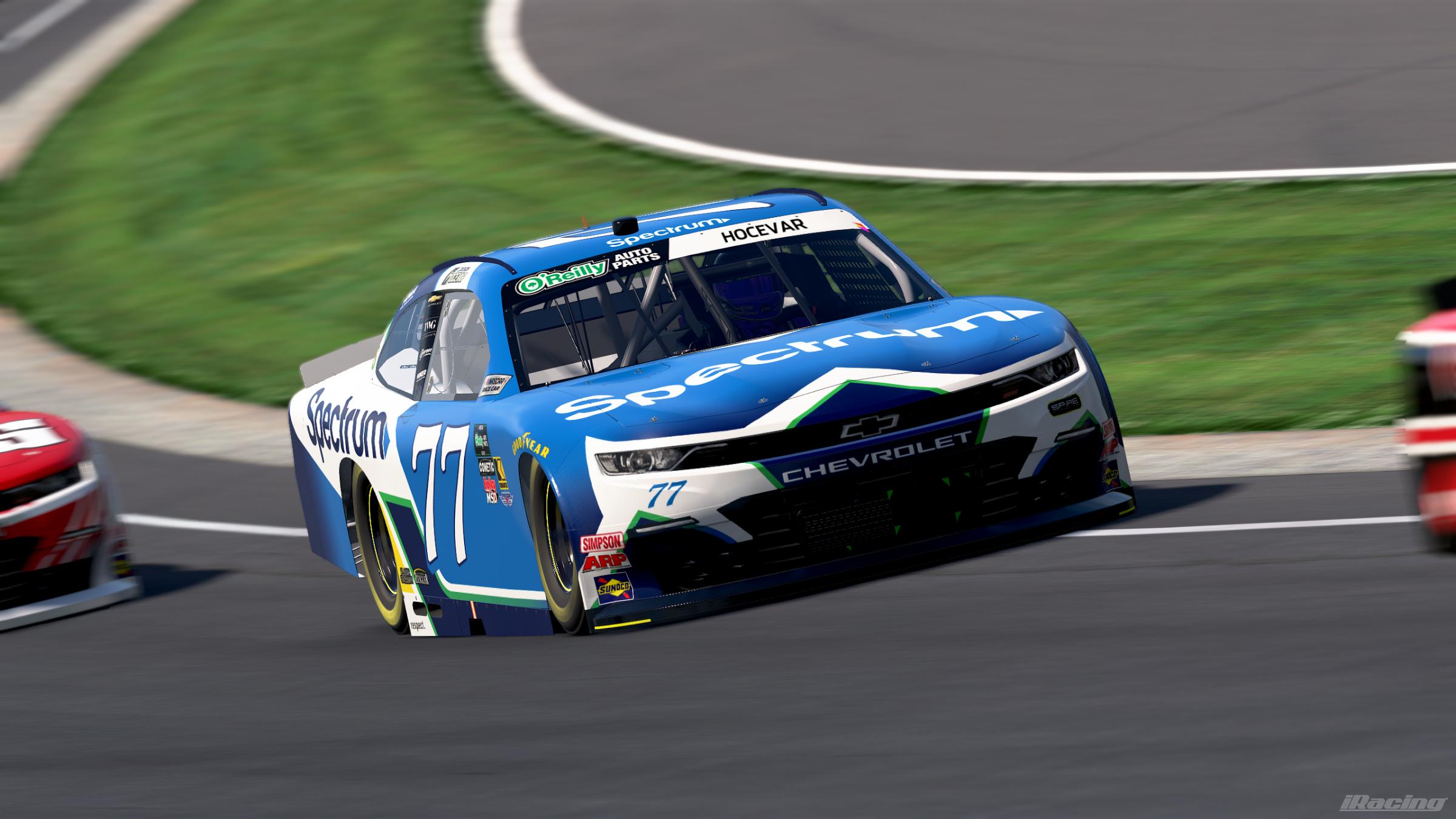 Preview of (Sim-stamped) Carson Hocevar Spectrum Chilis OReilly Series Fictional Spire Motorsports Chevrolet by Lucas Hoitsma