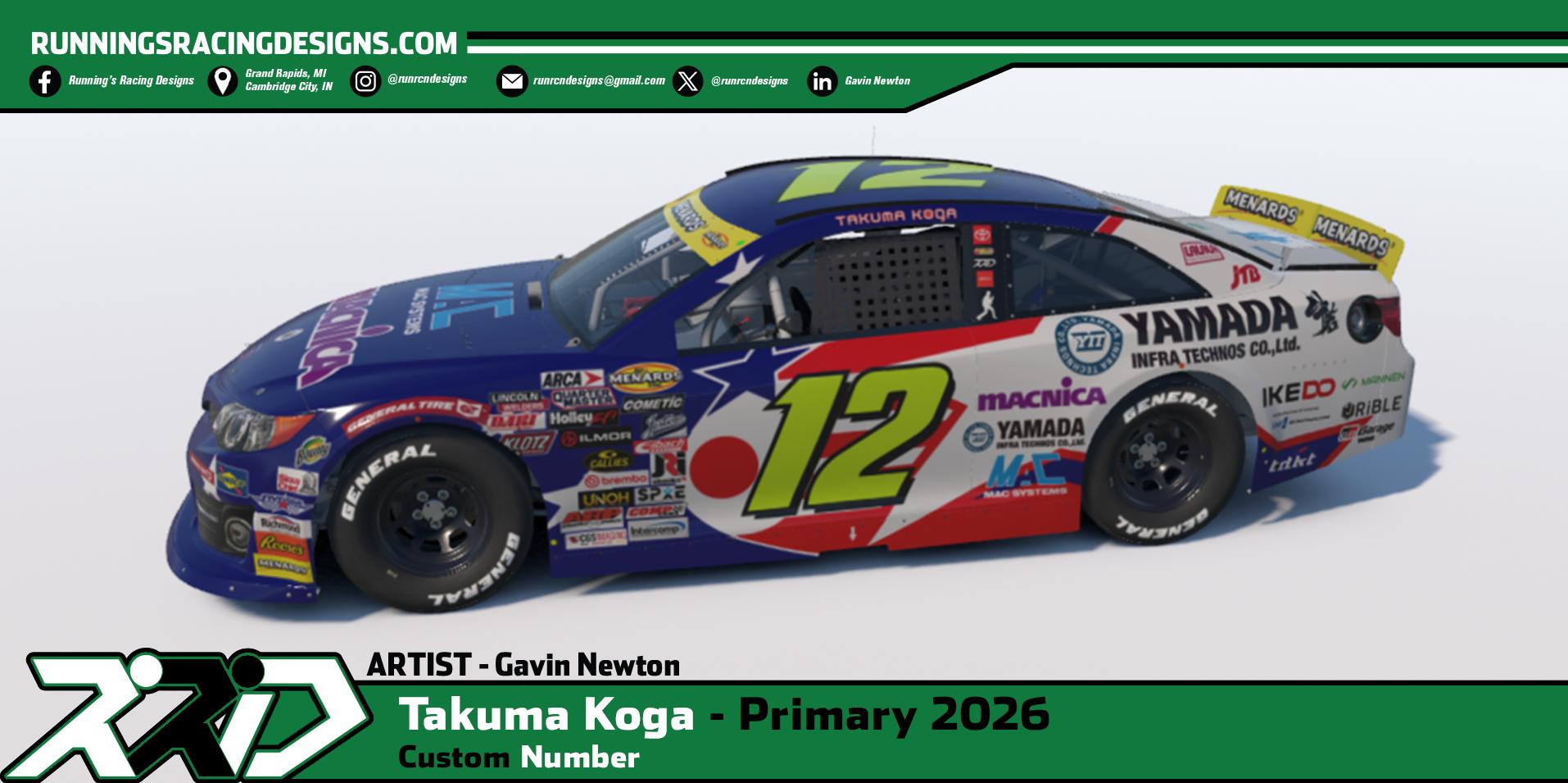 Preview of 2026 Takuma Koga Macnica Toyota Camry (Custom Number) by Gavin Newton