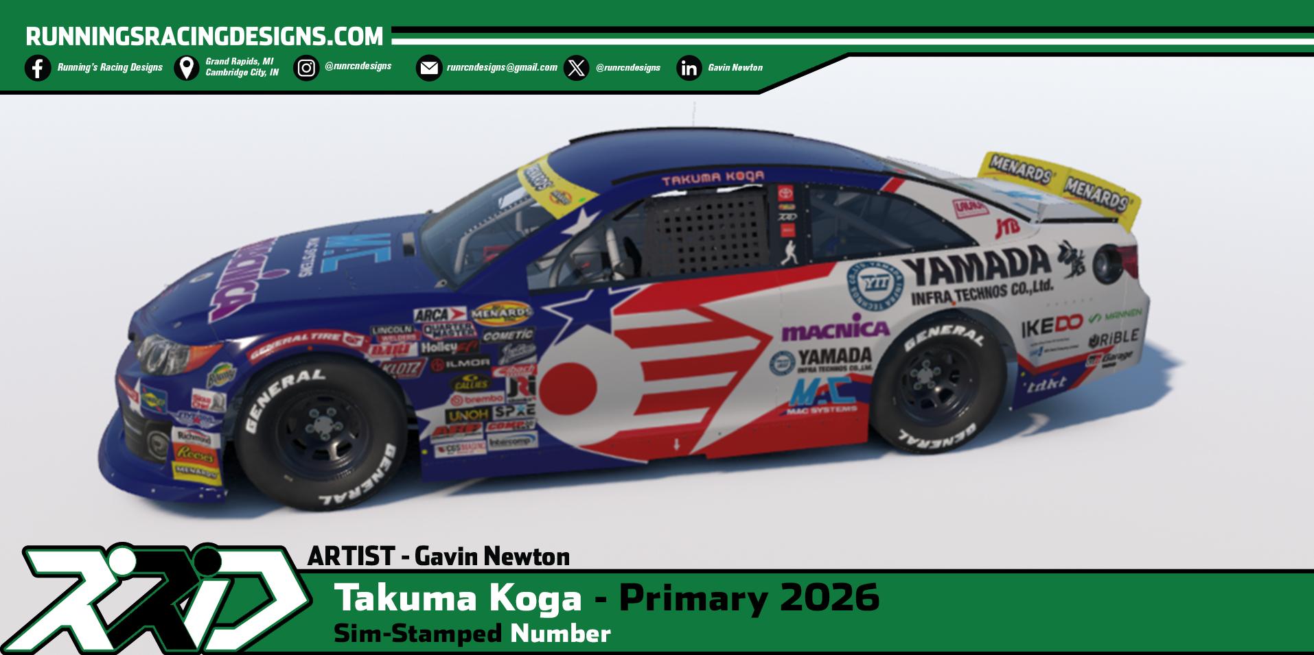 Preview of 2026 Takuma Koga Macnica Toyota Camry (Sim-Stamped Number) by Gavin Newton