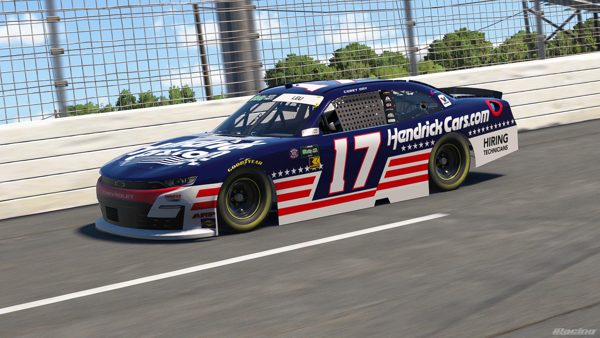 Preview of 2026 Corey Day HendrickCars.Com PATRIOTIC Chevrolet by Jarrett Leu