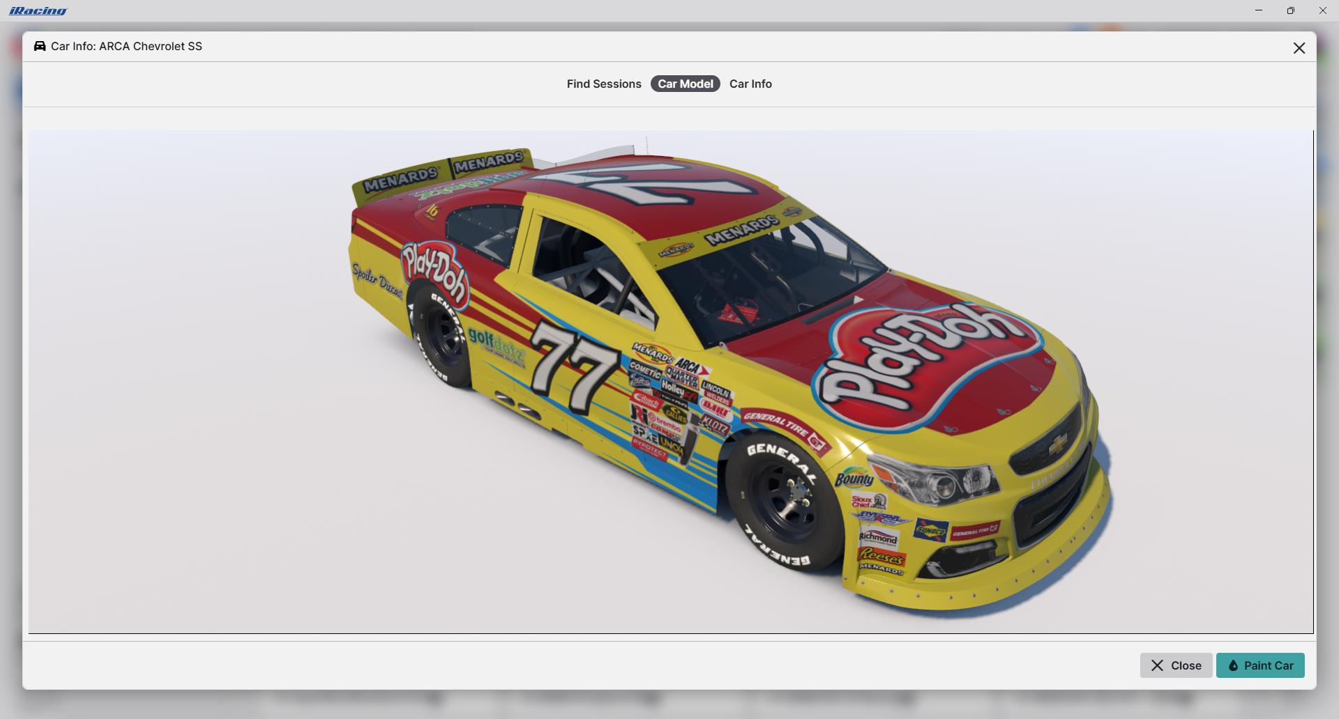 Preview of Play Doh ARCA Chevy by Jamie Dobbs