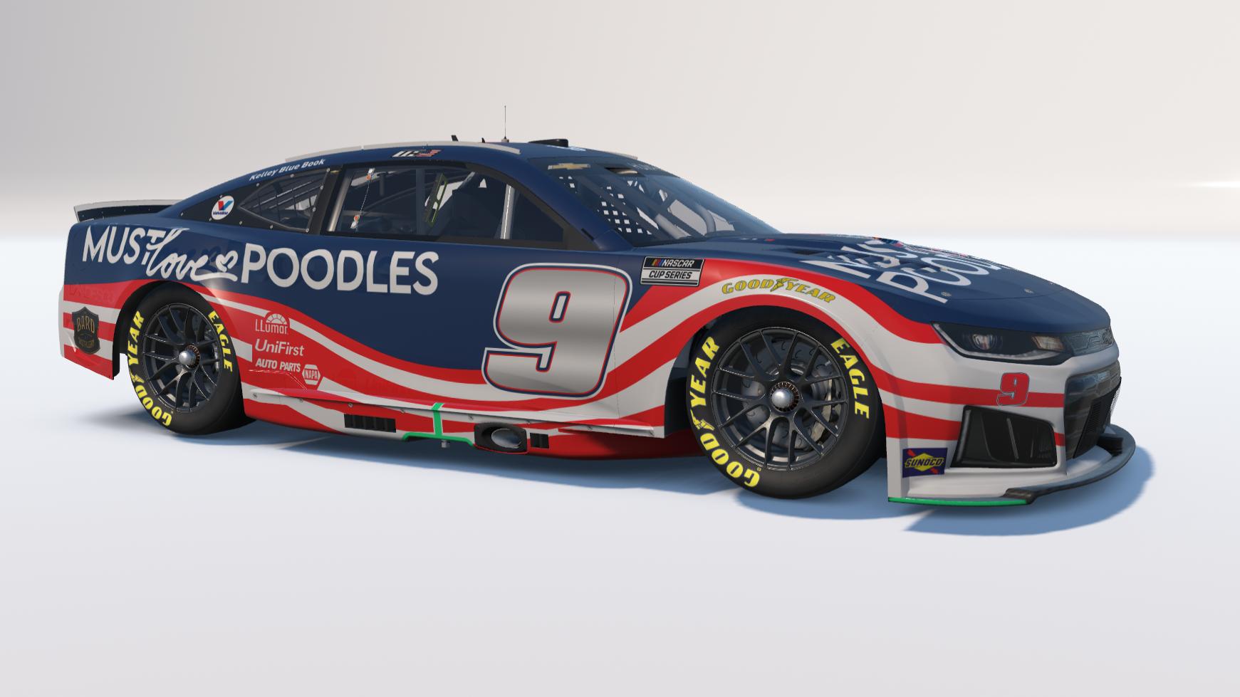 Preview of 2026 Tyler Humphrey #9 Must Love Poodles Patriotic Chevrolet ZL1 1LE by Tyler H.