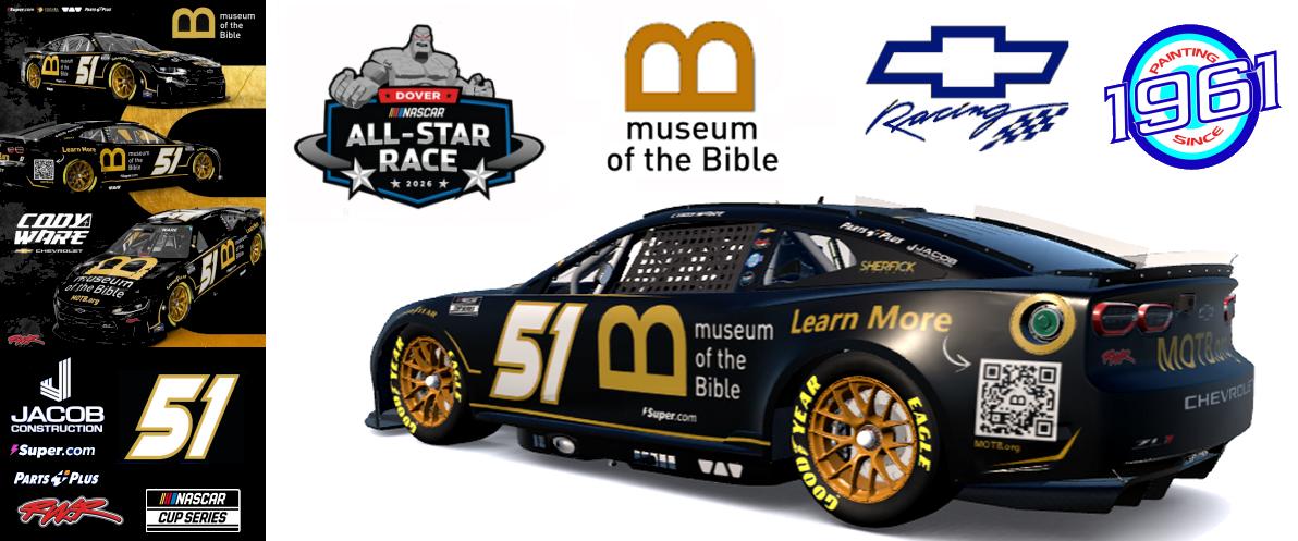 Preview of 2026 RWR # 51 Cody Ware / Museum of the Bible Chevrolet Camaro ZL1 at Dover. by Micael Hagstrom