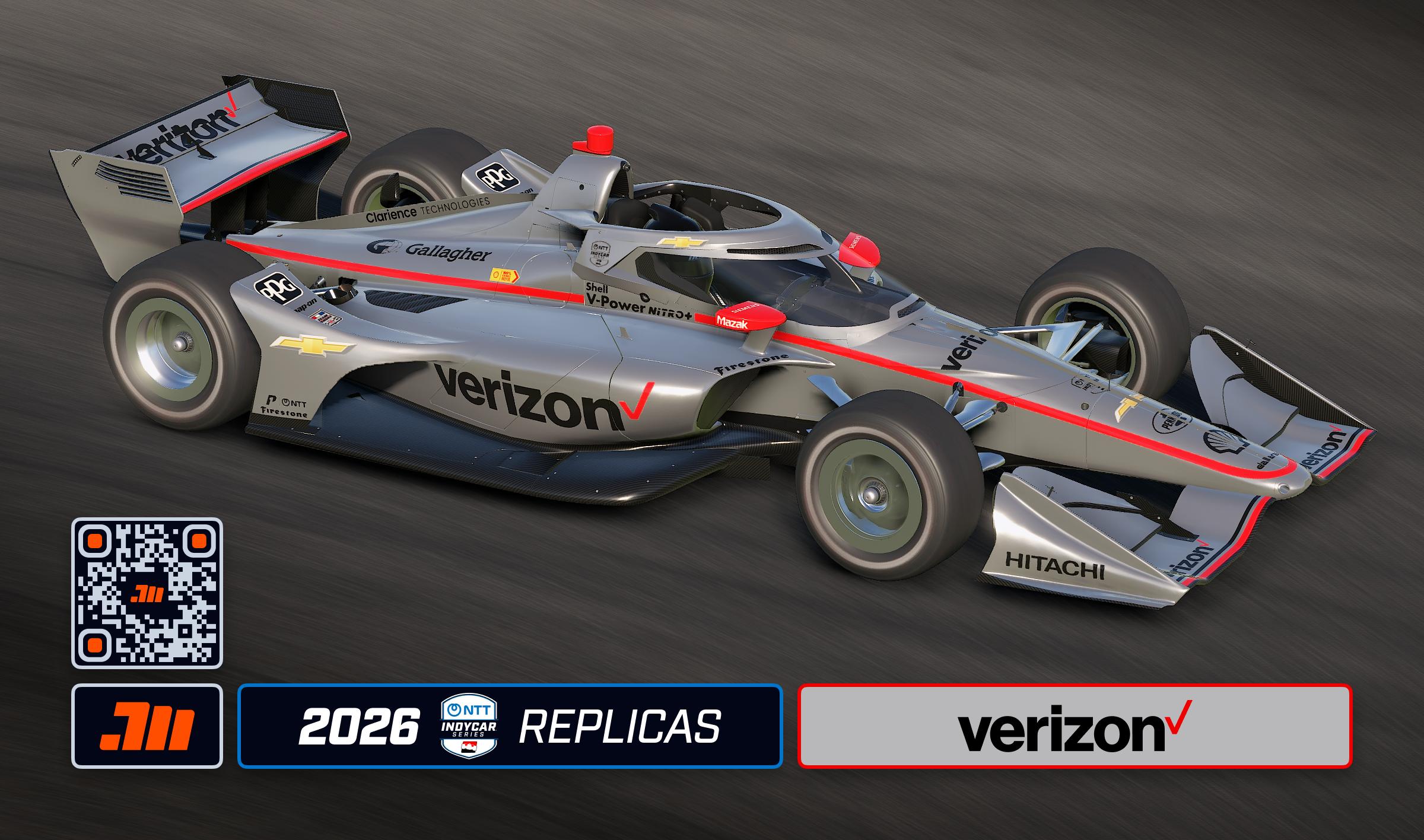 Preview of 2026 David Malukas Verizon throwback IndyCar by Jeff McKeand