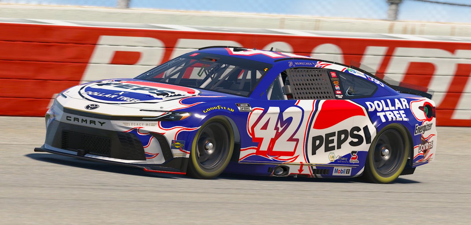 Preview of John Hunter Nemechek #42 Pepsi X Dollar Tree 2026 Concept by Lane Sanders