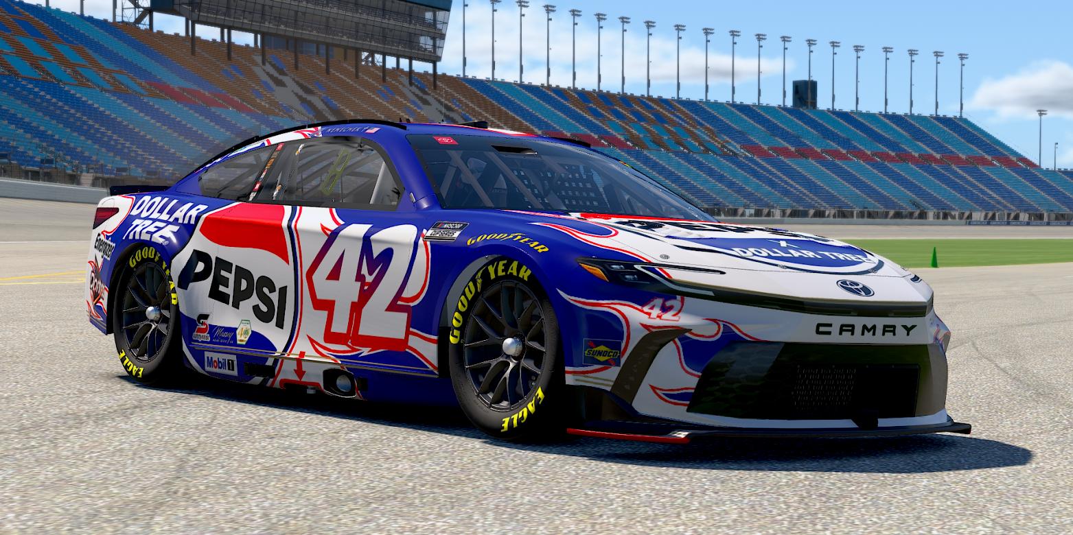 Preview of John Hunter Nemechek #42 Pepsi X Dollar Tree 2026 Concept by Lane Sanders