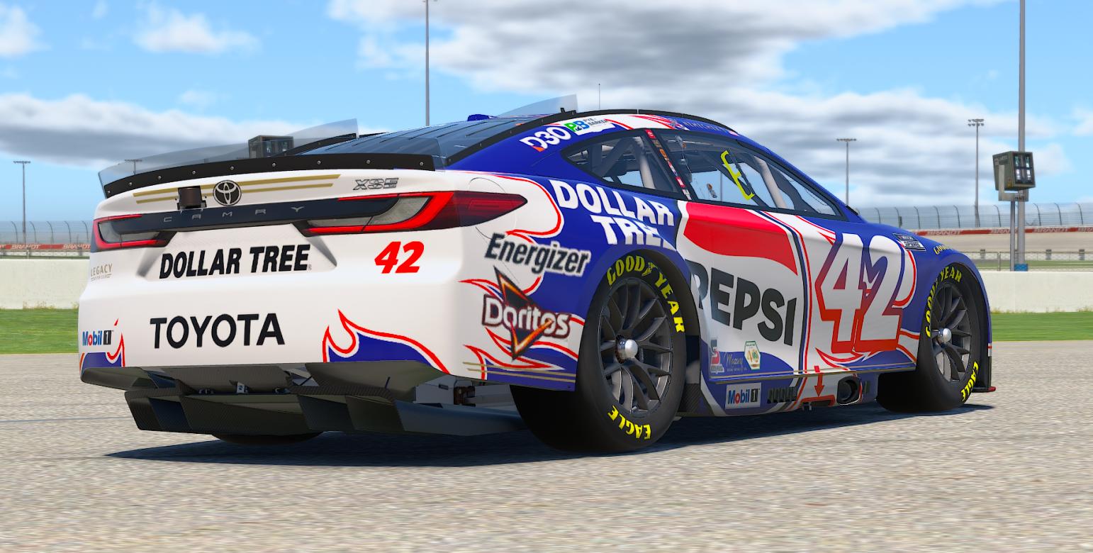 Preview of John Hunter Nemechek #42 Pepsi X Dollar Tree 2026 Concept by Lane Sanders