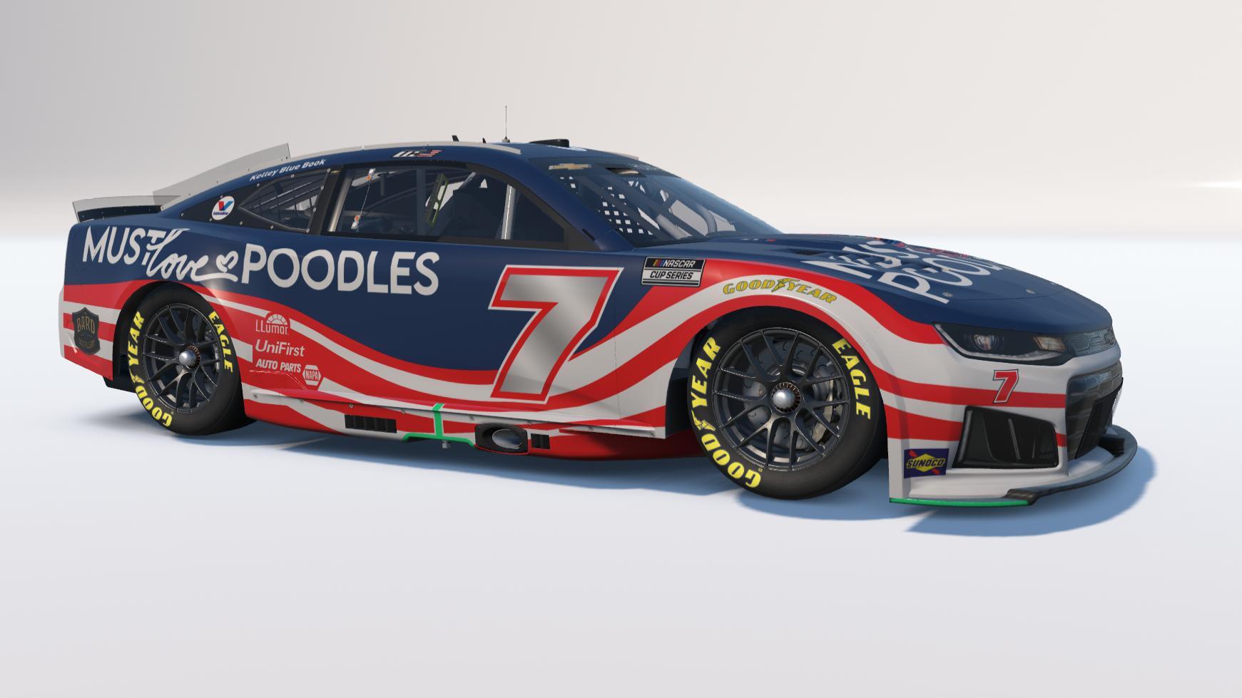 Preview of 2026 Tyler Humphrey #7 Must Love Poodles Patriotic Chevrolet ZL1 1LE by Tyler H.