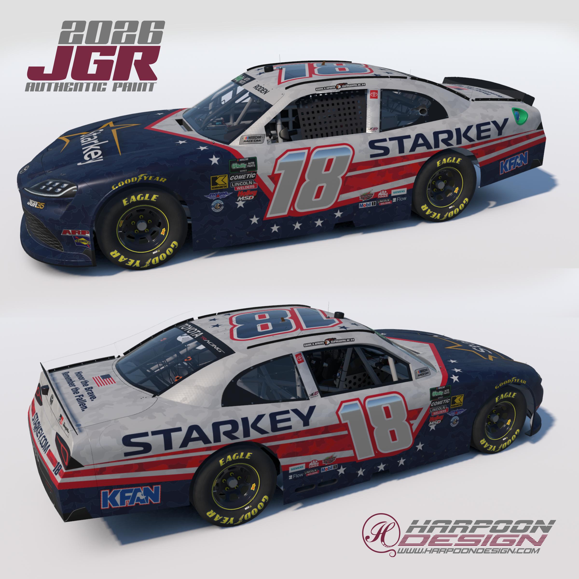Preview of 2026 William Sawalich Starkey RWB OReilly Toyota Supra No Num by Brantley Roden