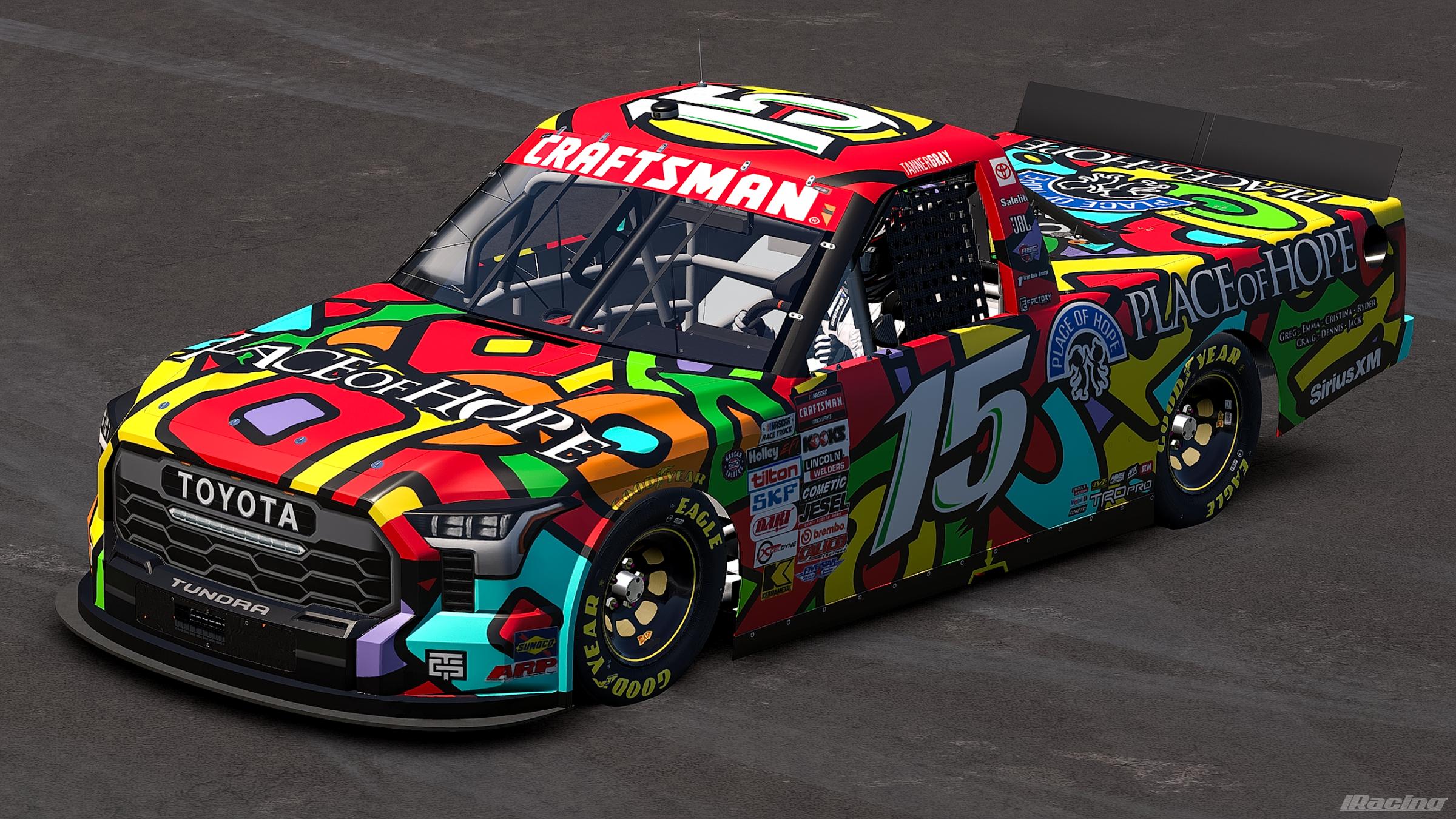 Preview of 2026 Tanner Gray #15 Place Of Hope Biffle Tribute (Custom Number) by Jonathan Palmieri