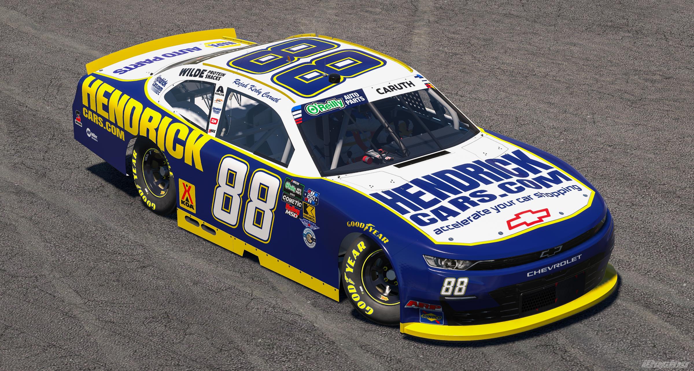 Preview of 2026 Rajah Caruth Hendrick Cars.com Navy Throwback Chevrolet (No #s) by Ryan A Williams
