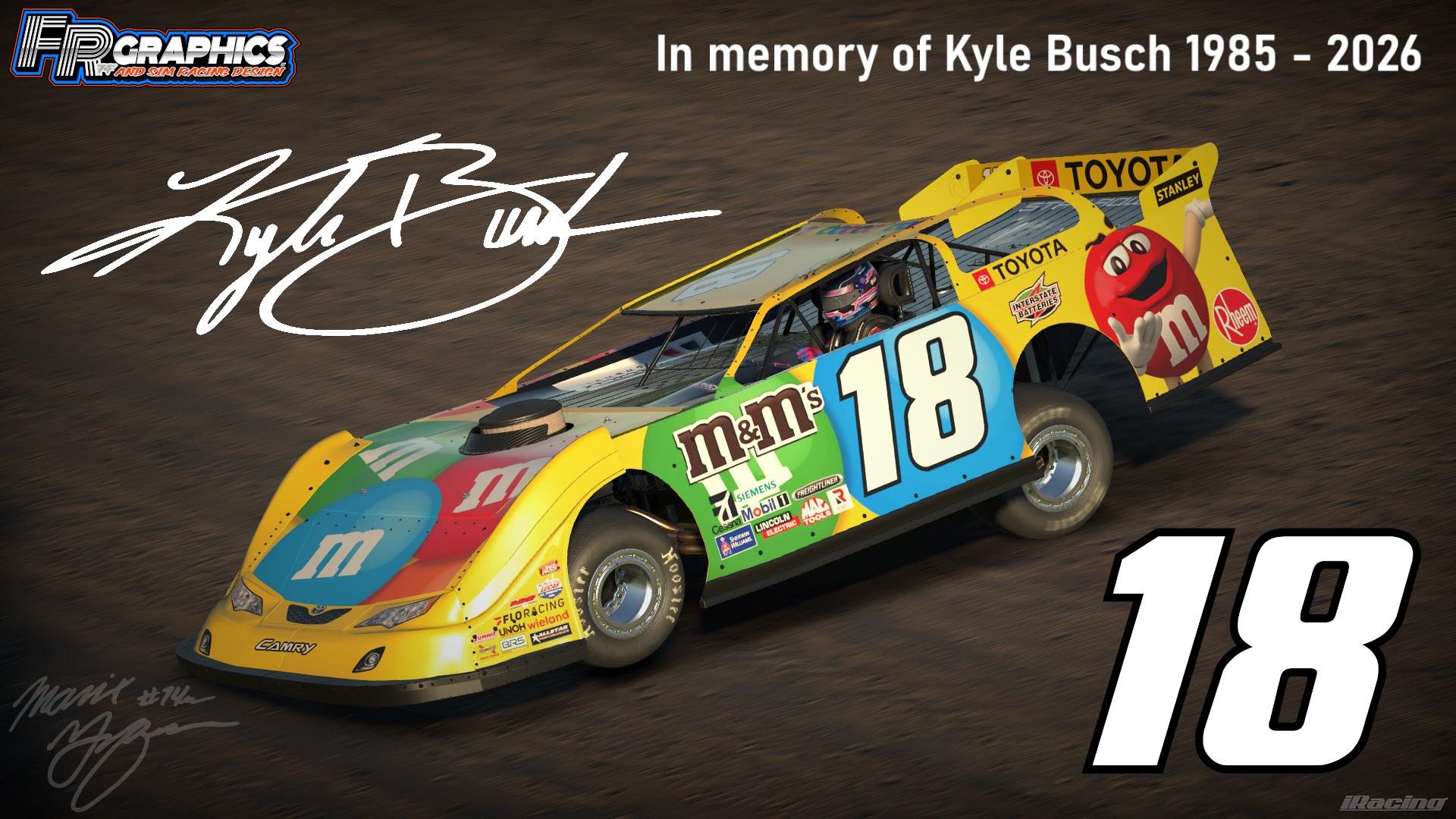 Preview of Kyle Busch 18 Tribute Dirt Latemodel by Manix Furqueron