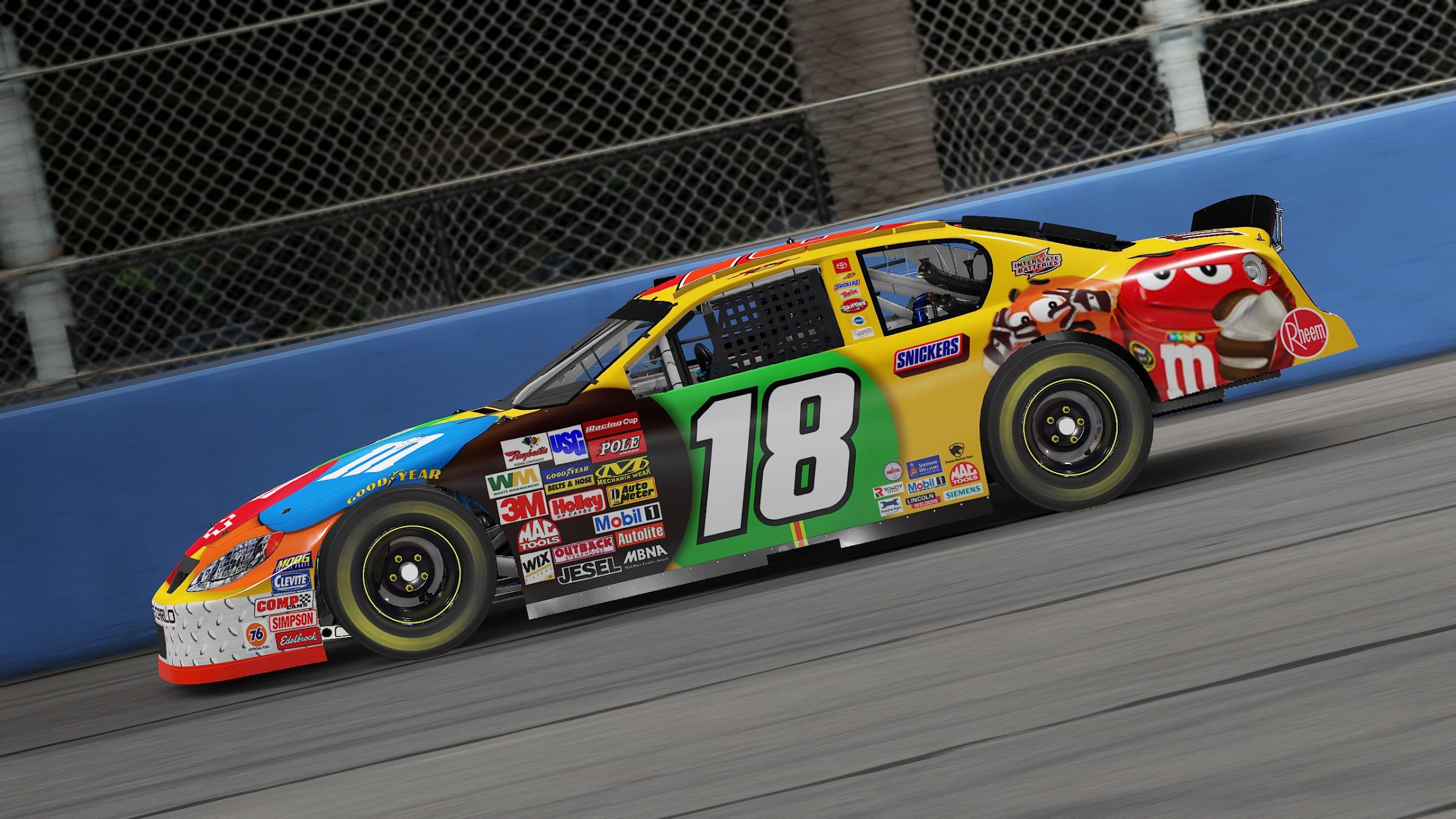 Preview of Kyle Busch 2026 M&Ms 2008 Throwback Gen 4 Chevrolet Monte Carlo SS (No Numbers) by Aledam Contreras