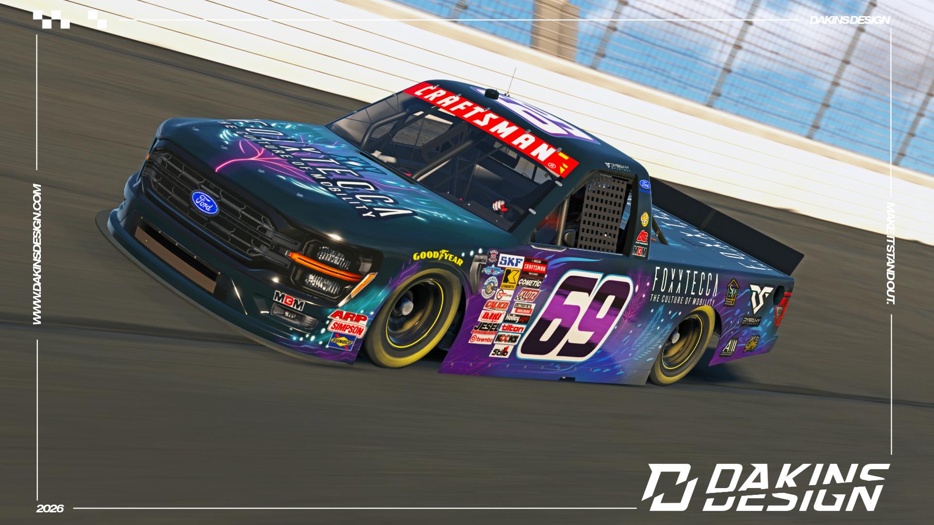 Preview of OFFICIAL Sim-Stamped #69 Foxxtecca x MBM Motorsports Dystany Spurlock NASCAR Craftsman Truck Series Ford F-150 by Jason Dakins