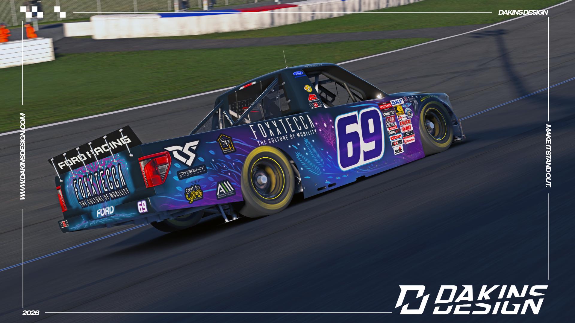 Preview of OFFICIAL Sim-Stamped #69 Foxxtecca x MBM Motorsports Dystany Spurlock NASCAR Craftsman Truck Series Ford F-150 by Jason Dakins