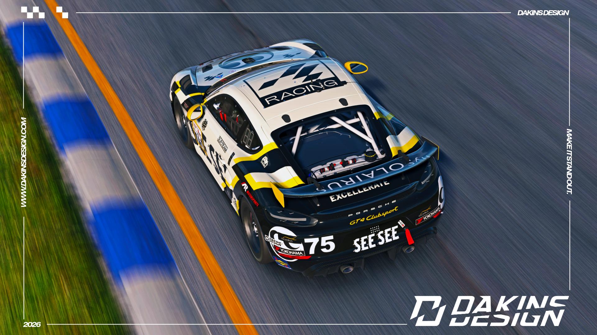 Preview of OFFICIAL Justin Lewis Racing x SEE SEE Porsche Sprint Challenge North America Porsche 718 Cayman GT4 Clubsport by Jason Dakins