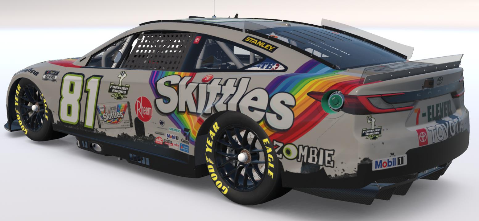 Preview of Sim Stamped - Eli OQuinn - Skittles Zombie / Kyle Busch Tribute - PRSL Cup Series Season 3 by Teejay Handley