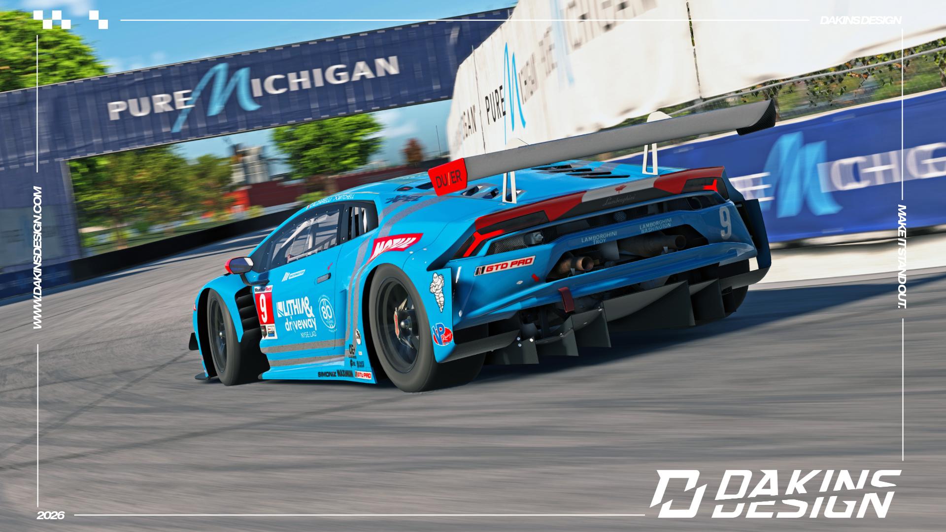 Preview of OFFICIAL Pfaff Motorsports 2026 Detroit Lithia Driveway 80th Anniversary Lamborghini Temerario GT3 IMSA GTD PRO by Jason Dakins