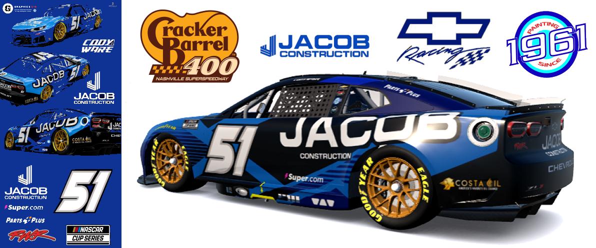 Preview of 2026 RWR Cody Ware / Jacob Construction Chevrolet Camaro ZL1 at Nashville. by Micael Hagstrom