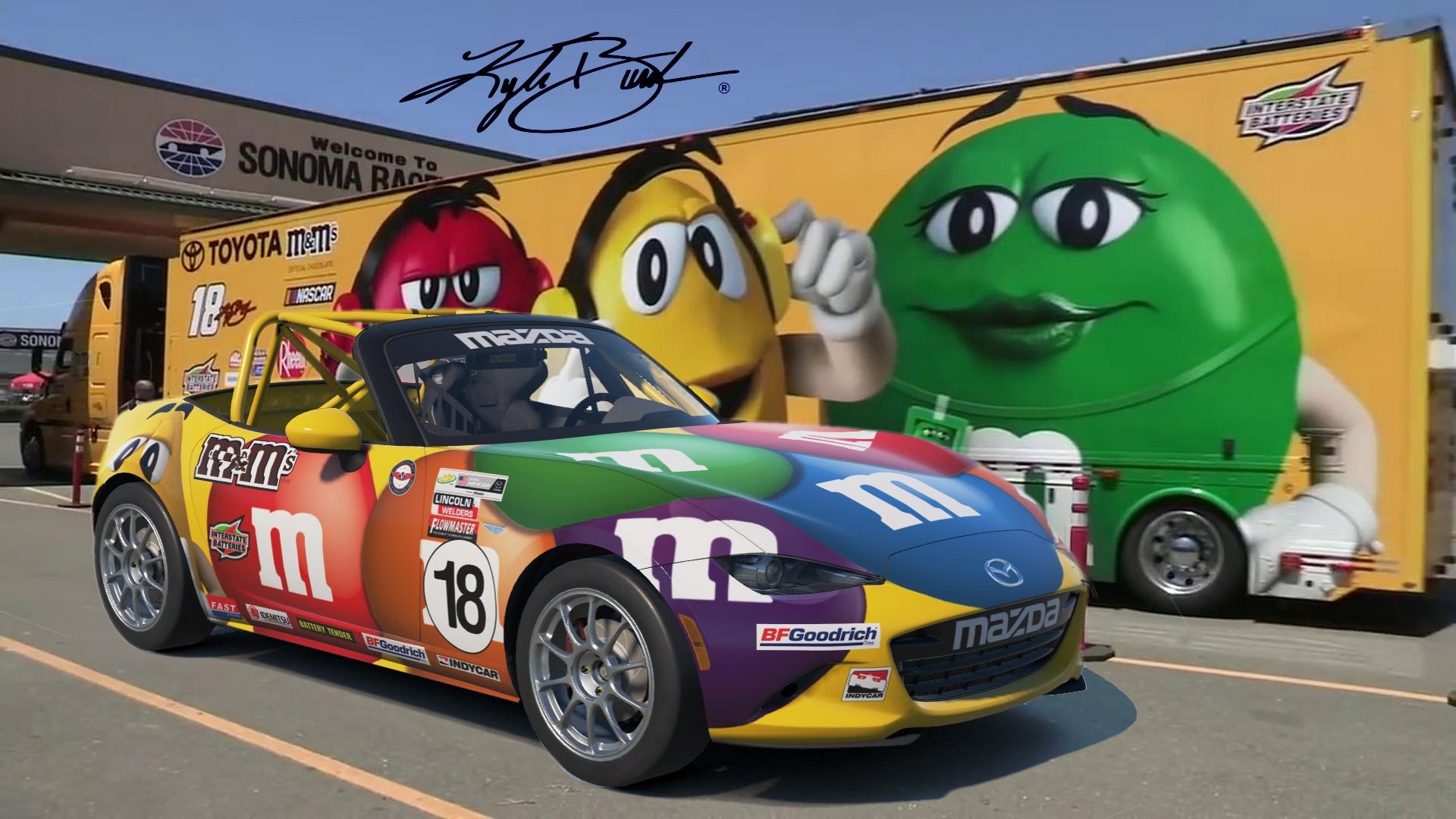 Preview of Mazda MX5 M&Ms Kyle Busch Tribute by Don Craig