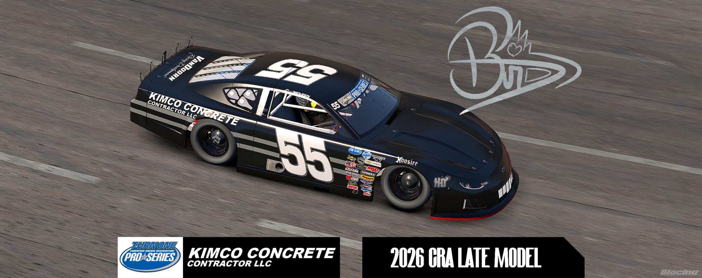 Preview of SIM STAMP 2026 Charlie Keeven Kimco Concrete Contractors Late Model #55 by Dominic Barbagallo