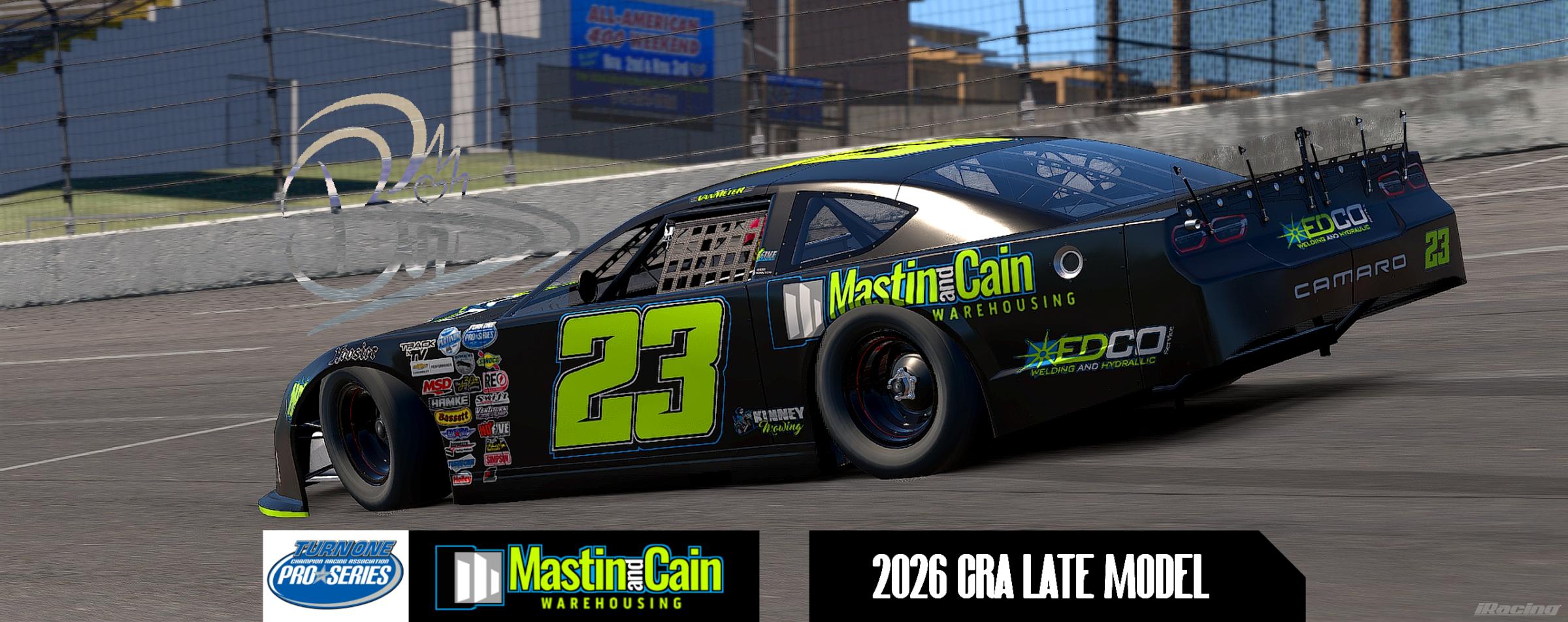 Preview of SIM STAMP 2026 Billy VanMeter Mastin & Cain Warehousing Late Model #23 by Dominic Barbagallo