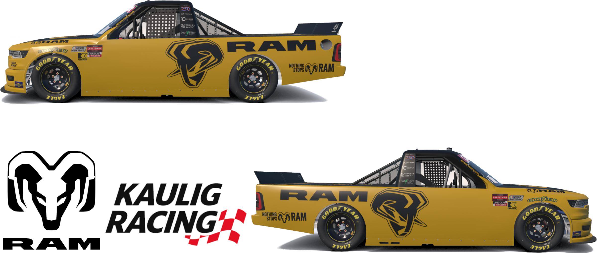 Preview of Kaulig Racing 2026 RAM Yellow Rush by Benjamin W. Rogers