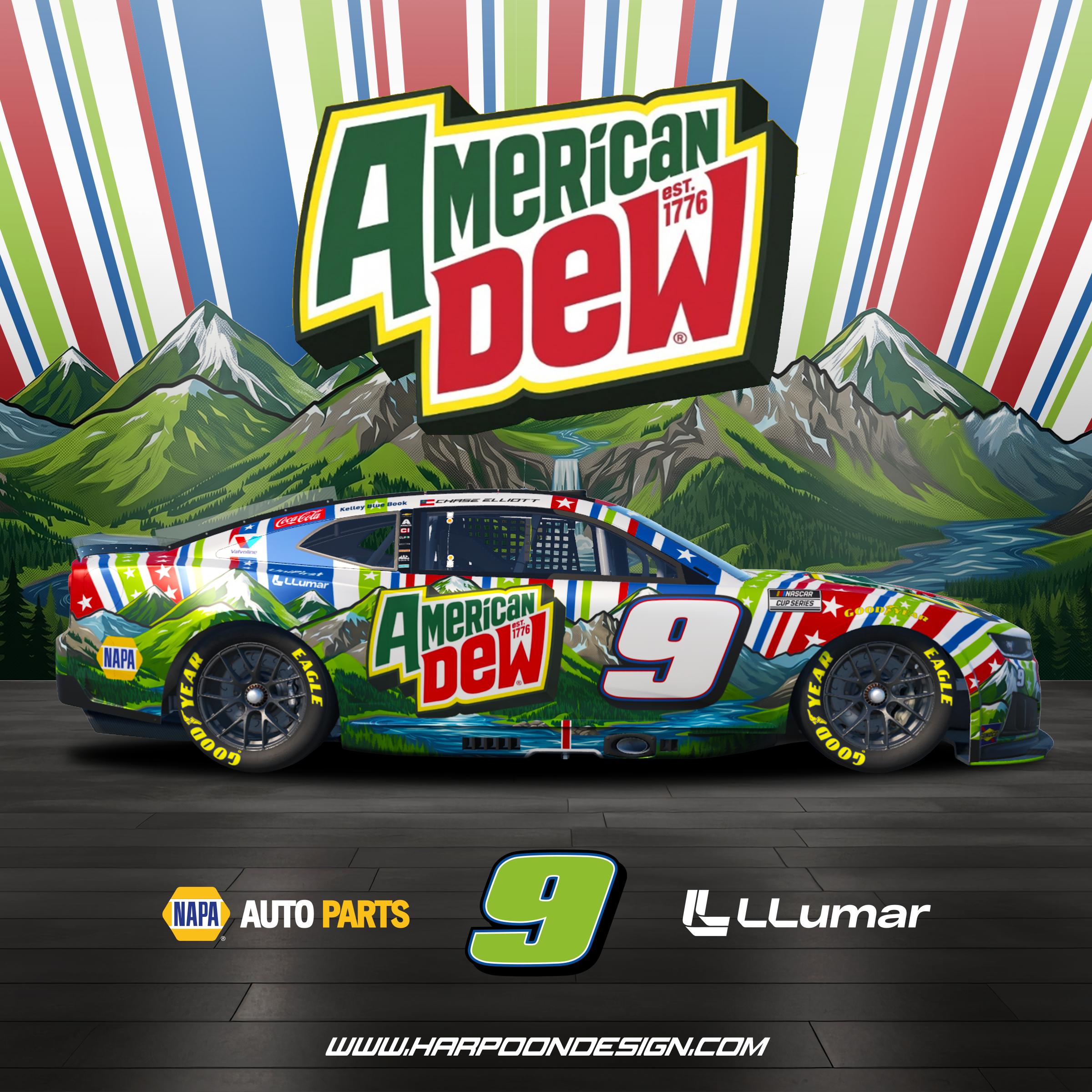 Preview of 2026 Chase Elliott Americas Dew Fantasy Chevrolet No Num by Brantley Roden