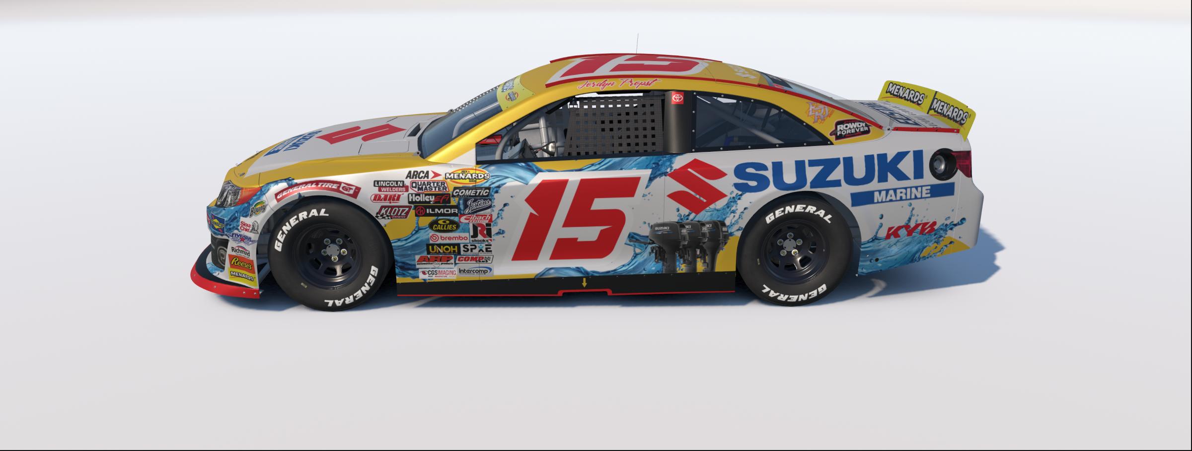 Preview of 2026 Jordyn Propst #15 Suzuki Marine ARCA Toyota W/ Spec Map by Rob Evans