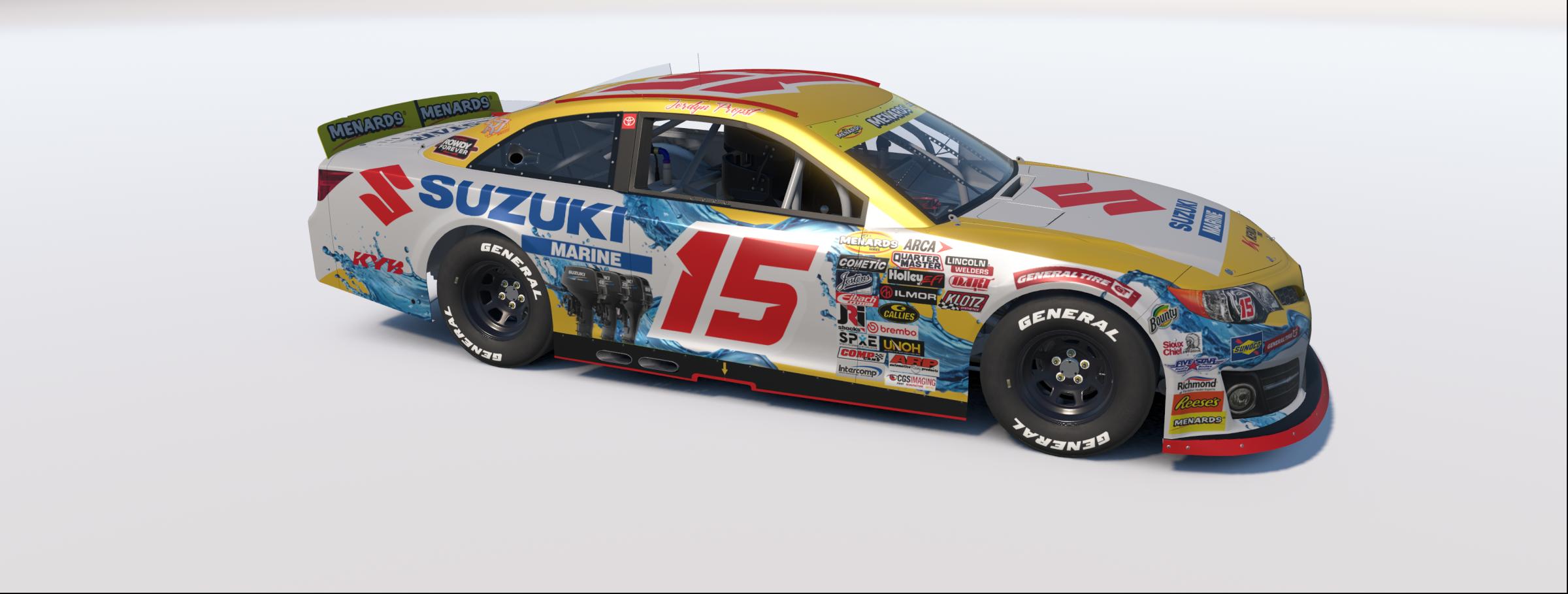 Preview of 2026 Jordyn Propst #15 Suzuki Marine ARCA Toyota W/ Spec Map by Rob Evans