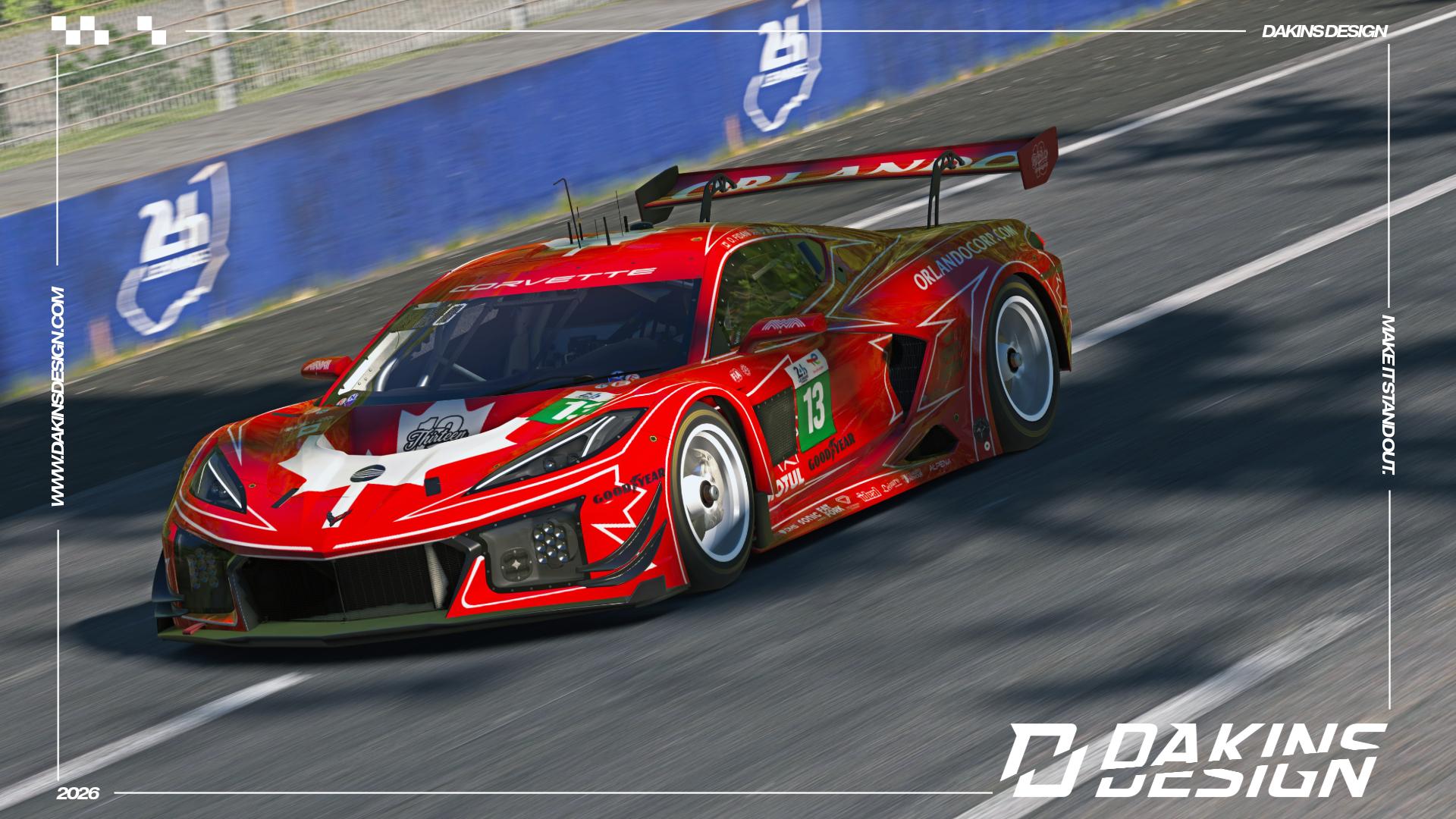 Preview of OFFICIAL 2026 13 Autosport (AWA) x Orlando Corp. Corvette Z06 GT3.R 24H of Le Mans by Jason Dakins