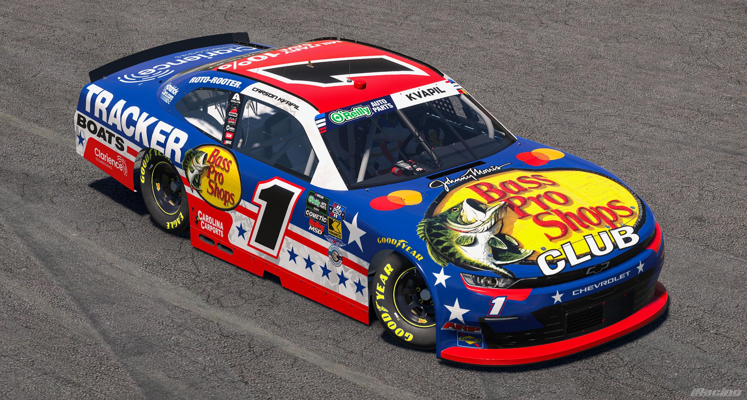 Preview of 2026 Carson Kvapil Bass Pro Shops Patriotic Chevrolet by Ryan A Williams