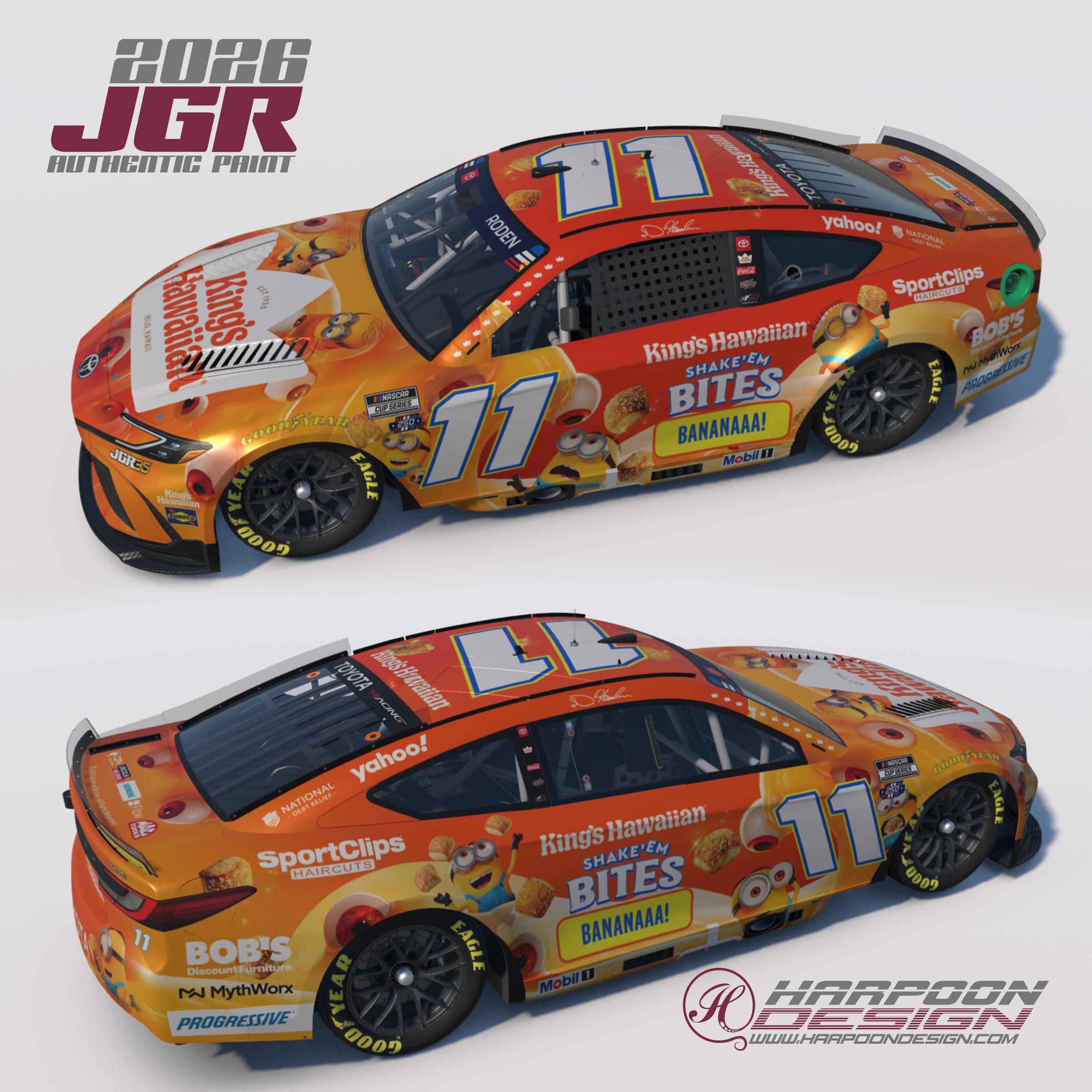 Preview of 2026 Denny Hamlin Kings Minions Camry by Brantley Roden