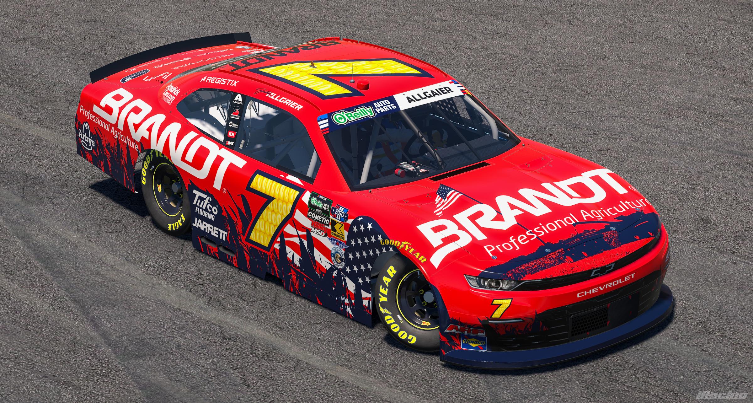 Preview of 2026 Justin Allgaier BRANDT Professional Agriculture Patriotic Chevrolet (No #s) by Ryan A Williams