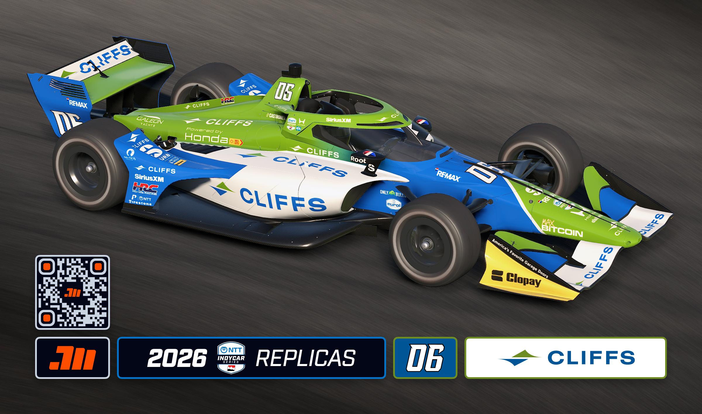 Preview of 2026 Helio Castroneves #06 Cleveland Cliffs IndyCar with Custom Number by Jeff McKeand