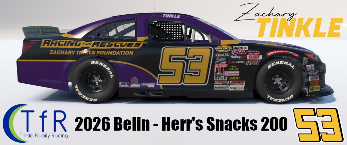 Preview of 2026 Zachary Tinkle #53 Racing For Rescues / Zachary Tinkle Foundation by Zachary Tinkle