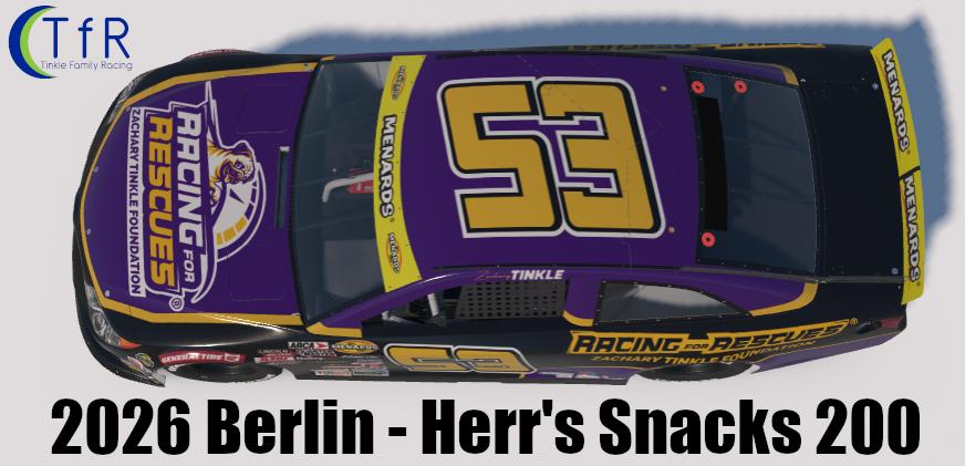 Preview of 2026 Zachary Tinkle #53 Racing For Rescues / Zachary Tinkle Foundation by Zachary Tinkle