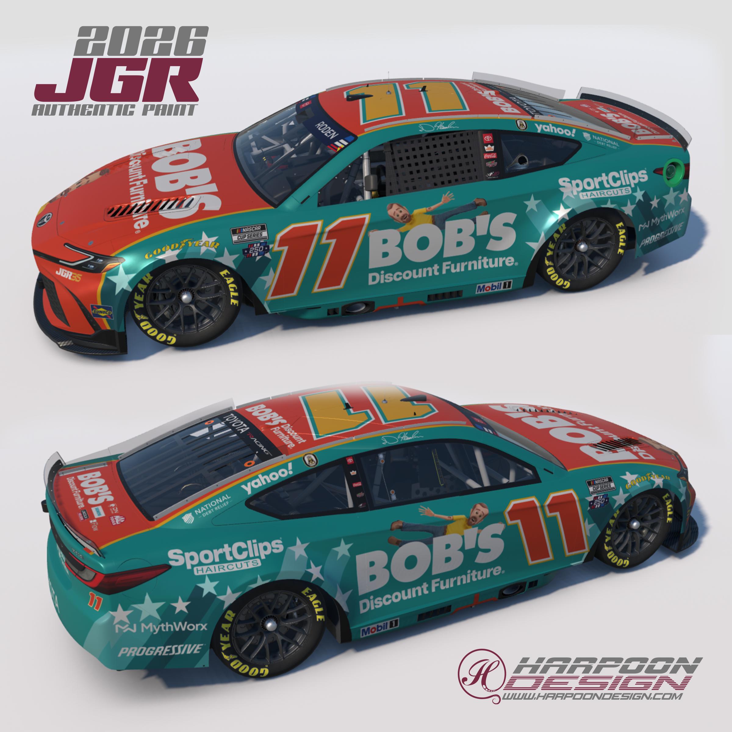 Preview of 2026 Denny Hamlin Bobs Discount Patriotic Camry No Num by Brantley Roden