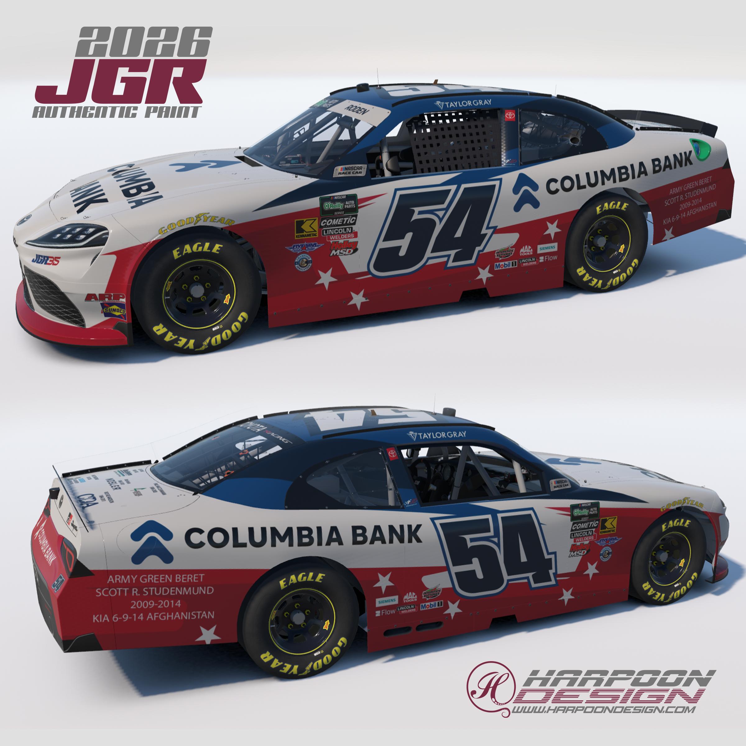 Preview of 2026 Taylor Gray Columbia Bank RWB OReilly Toyota Supra by Brantley Roden