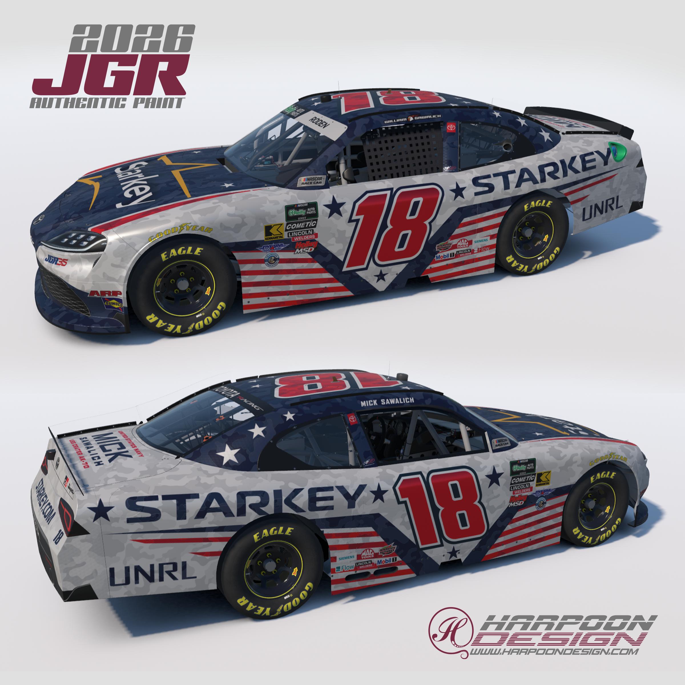 Preview of 2026 William Sawalich Starkey RWB 2 OReilly Toyota Supra No Num by Brantley Roden
