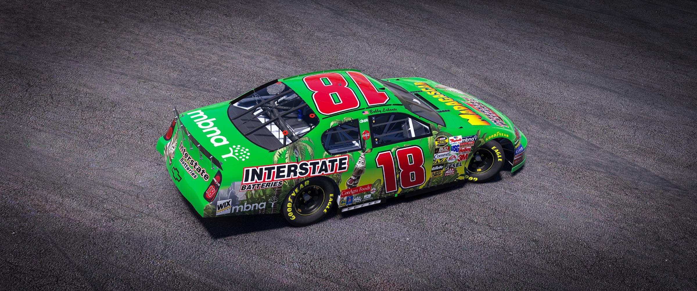 Preview of #18 Bobby Labonte 2005 Madagascar Interstate Batteries Monte Carlo Cust Num by Noah B.