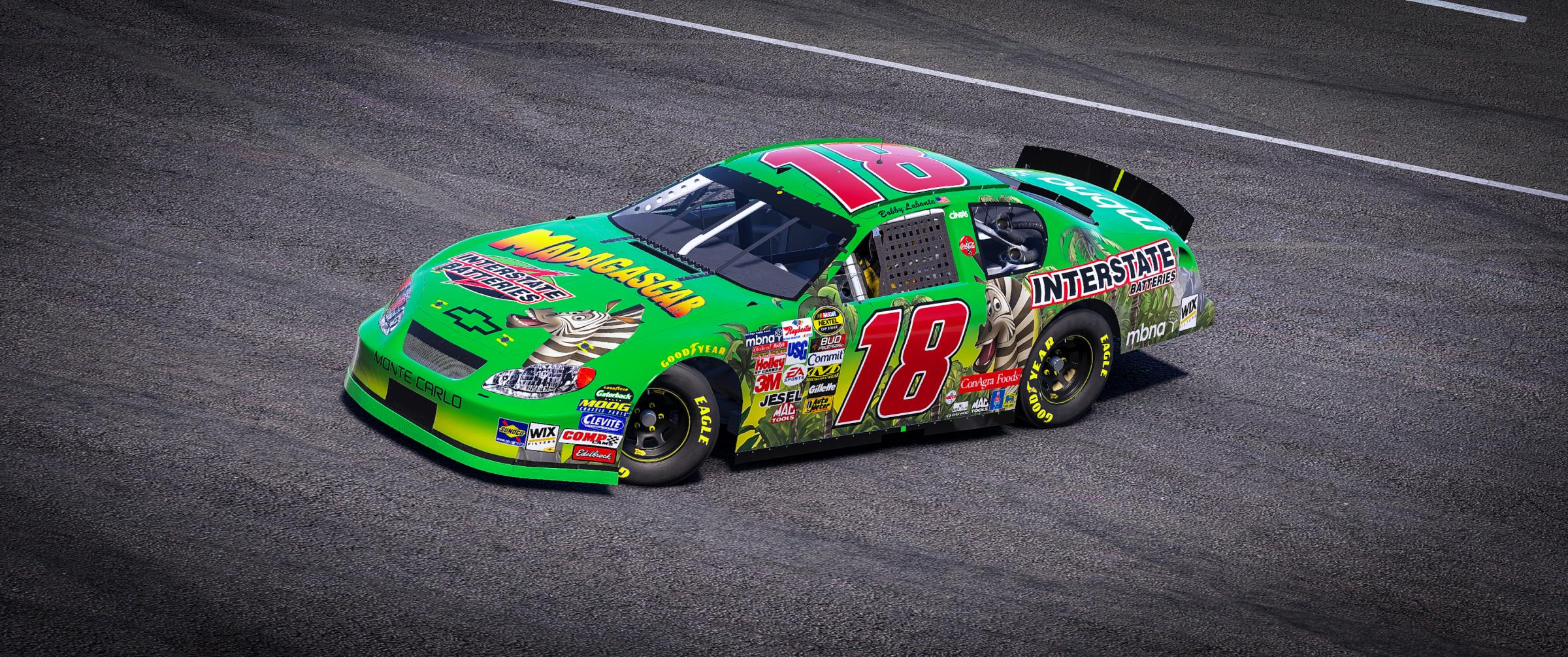 Preview of #18 Bobby Labonte 2005 Madagascar Interstate Batteries Monte Carlo Cust Num by Noah B.
