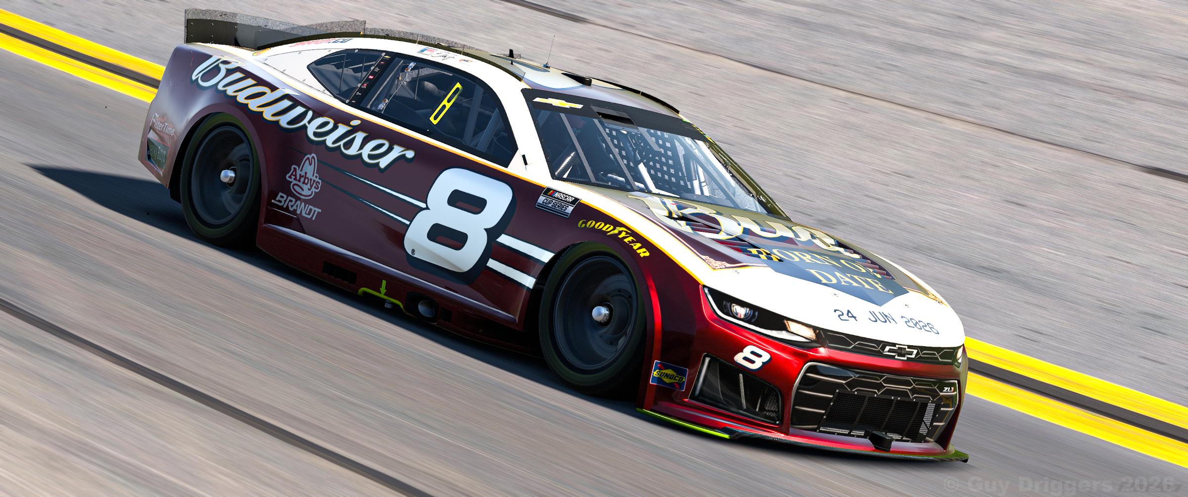 Preview of Fictional Dale Jr. #8 Budweiser Born On Date Camaro (2005 Version) by Guy Driggers