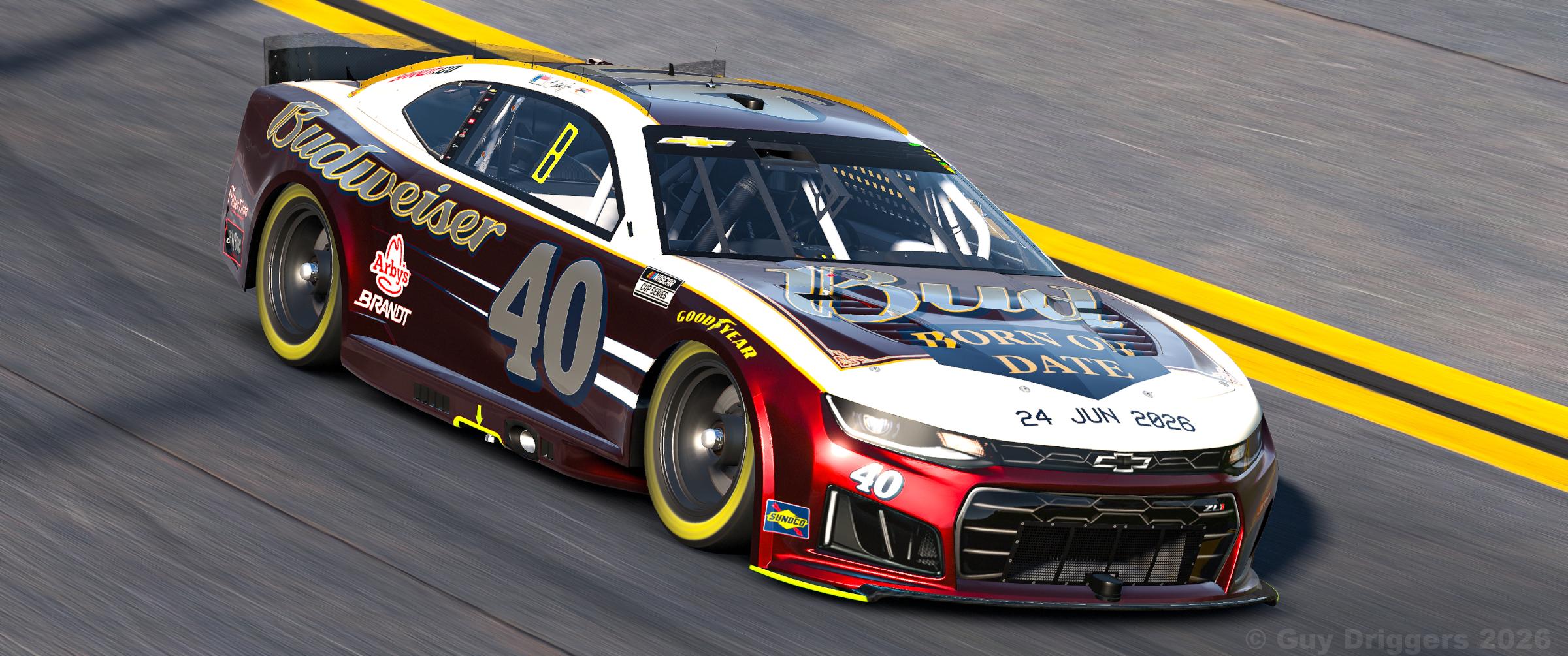 Preview of Fictional Dale Jr. #40 Budweiser Born On Date Camaro (2005 Version) by Guy Driggers