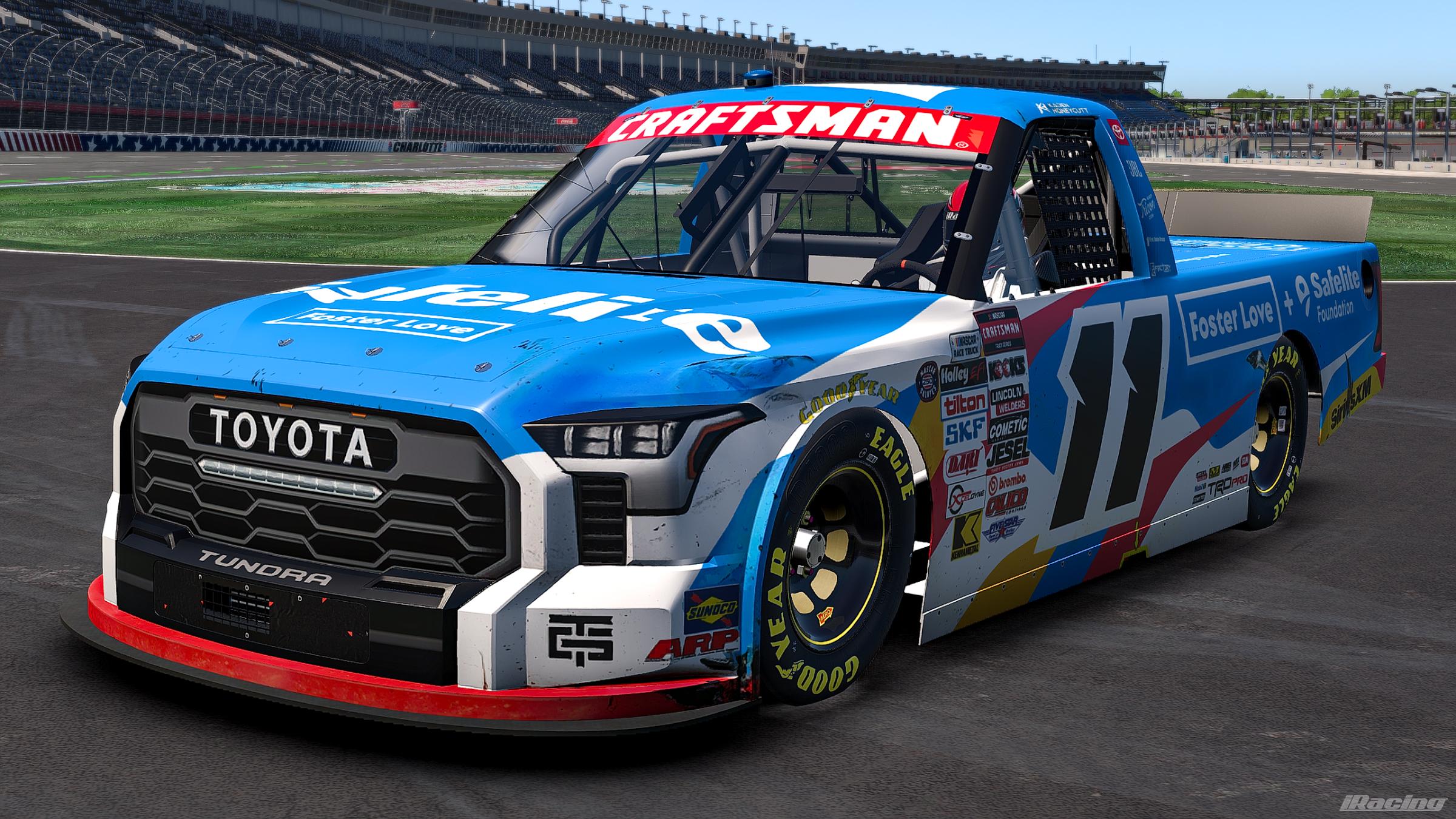 Preview of 2026 Kaden Honeycutt #11 Safelite Foster Love Toyota Tundra First Win RV (Custom Number) by Jonathan Palmieri