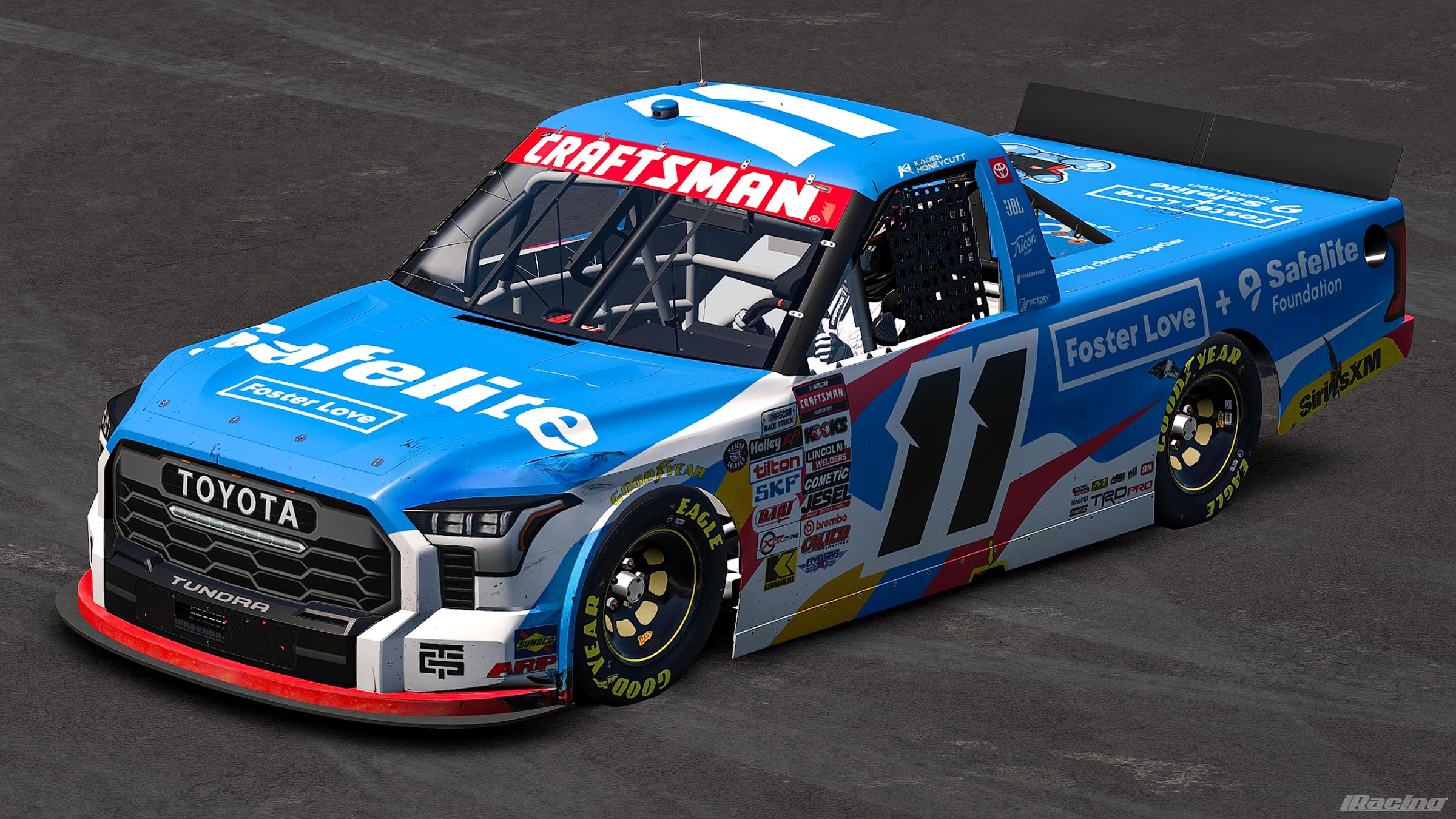 Preview of 2026 Kaden Honeycutt #11 Safelite Foster Love Toyota Tundra First Win RV (No Number) by Jonathan Palmieri