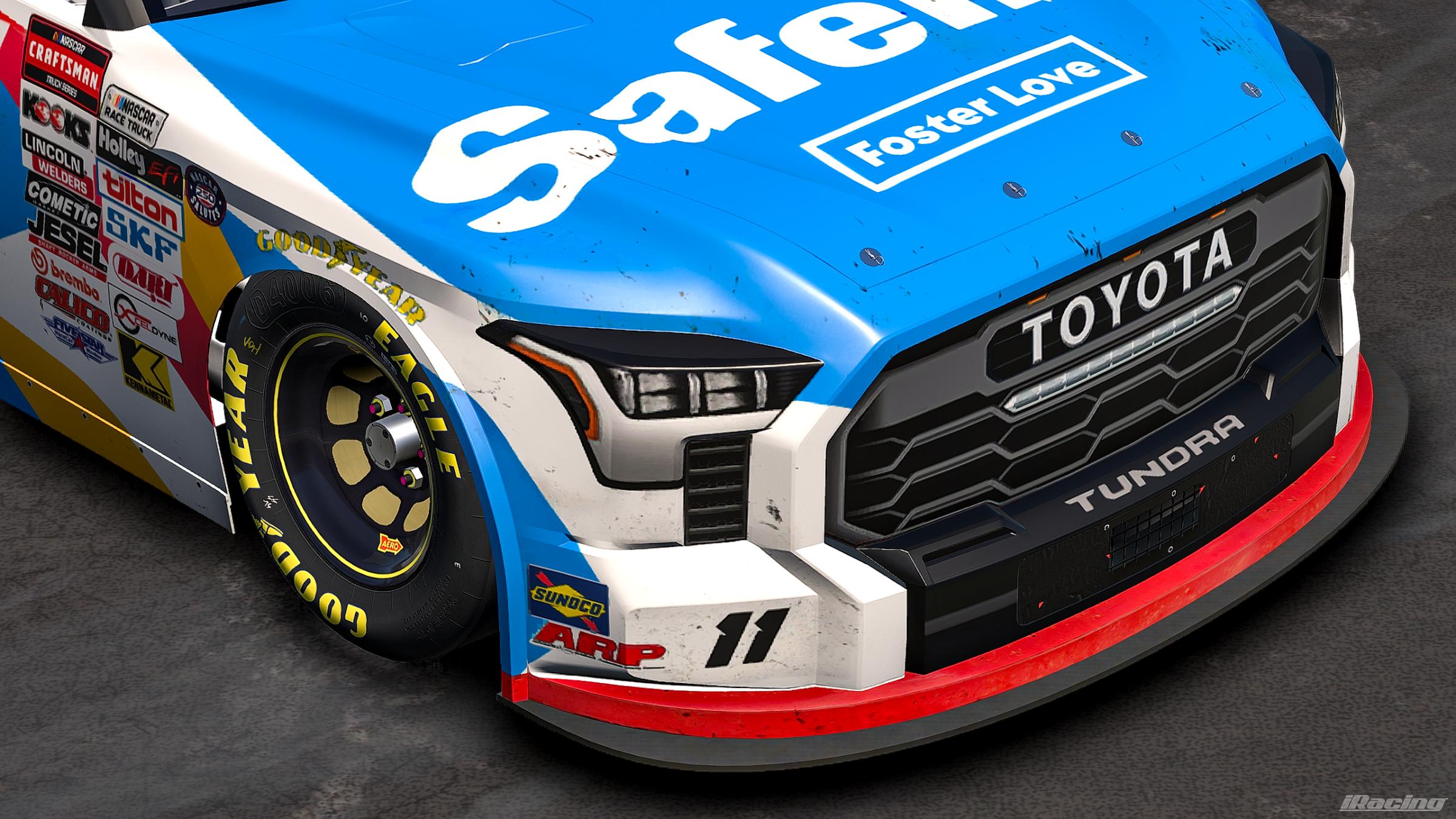 Preview of 2026 Kaden Honeycutt #11 Safelite Foster Love Toyota Tundra First Win RV (No Number) by Jonathan Palmieri