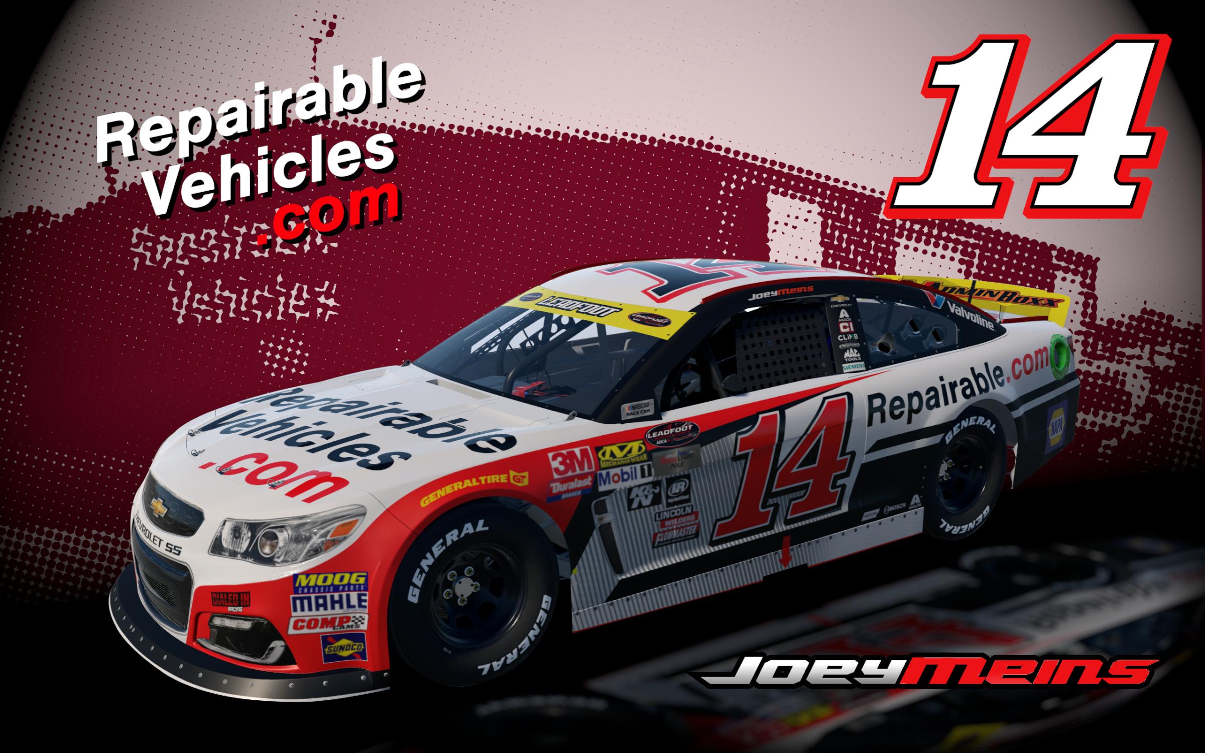 Preview of Joey Meins 2026 Repairable Vehicles.com ARCA Chevrolet SS by Nathaniel O.