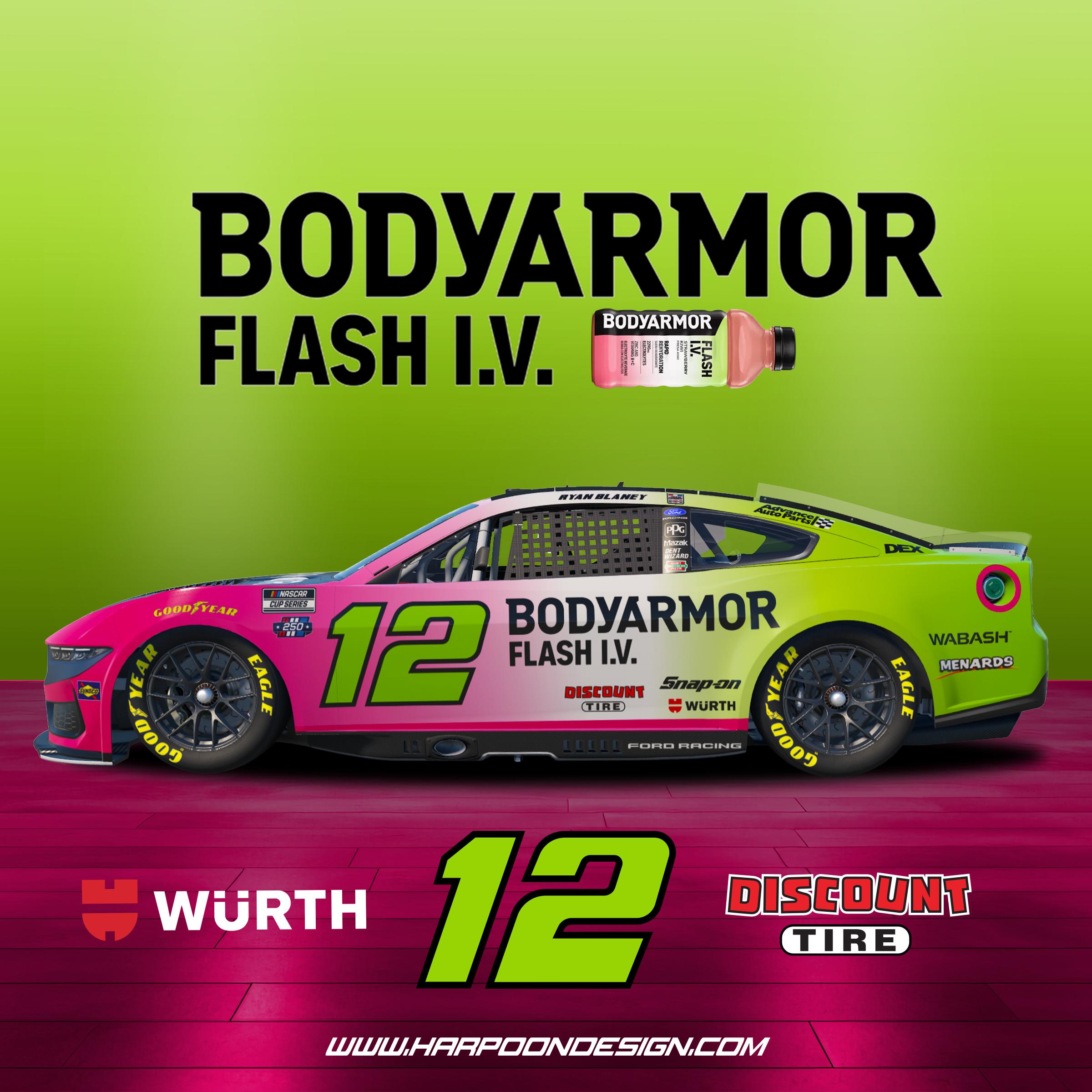 Preview of 2026 Ryan Blaney Body Armor Flash IV Ford Mustang by Brantley Roden